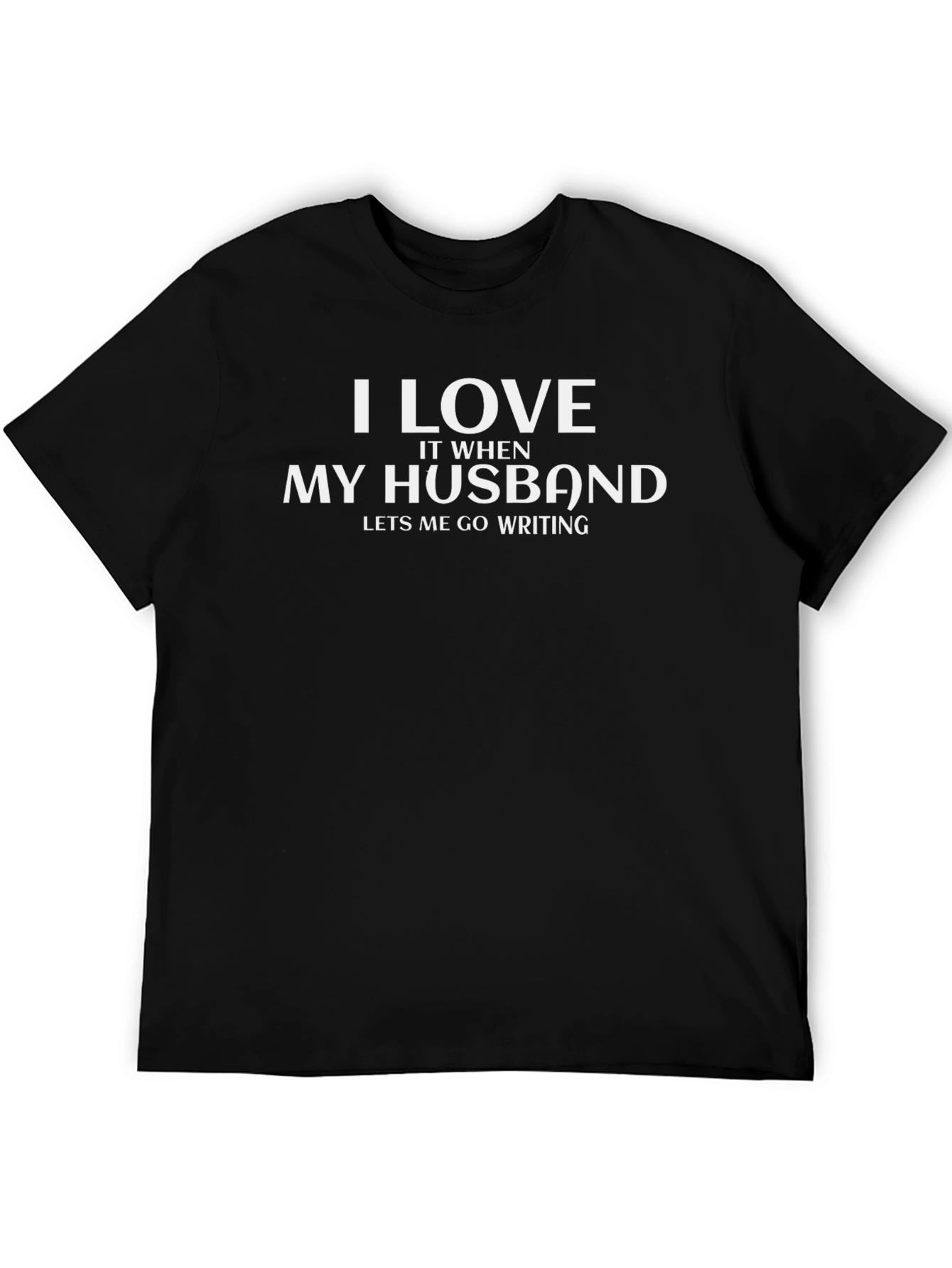 Black I Love My Husband Writing T-Shirt view 5