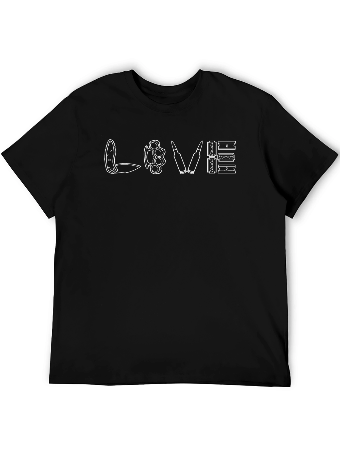Black Edgy "Love" Graphic Tee - Black view 5