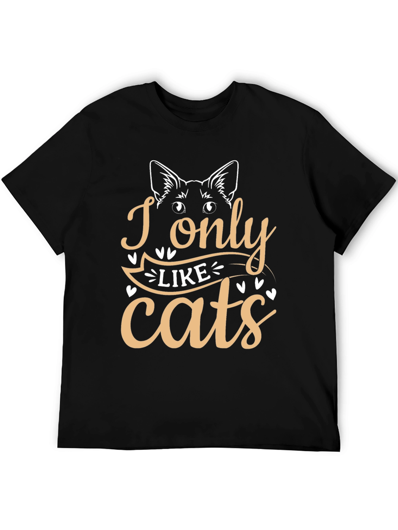 Black I Only Like Cats Graphic Tee - Unisex view 5