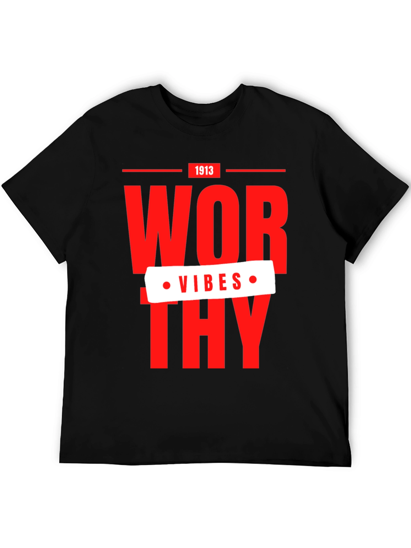 Black Worthy Vibes 1913 Graphic T-Shirt view 5
