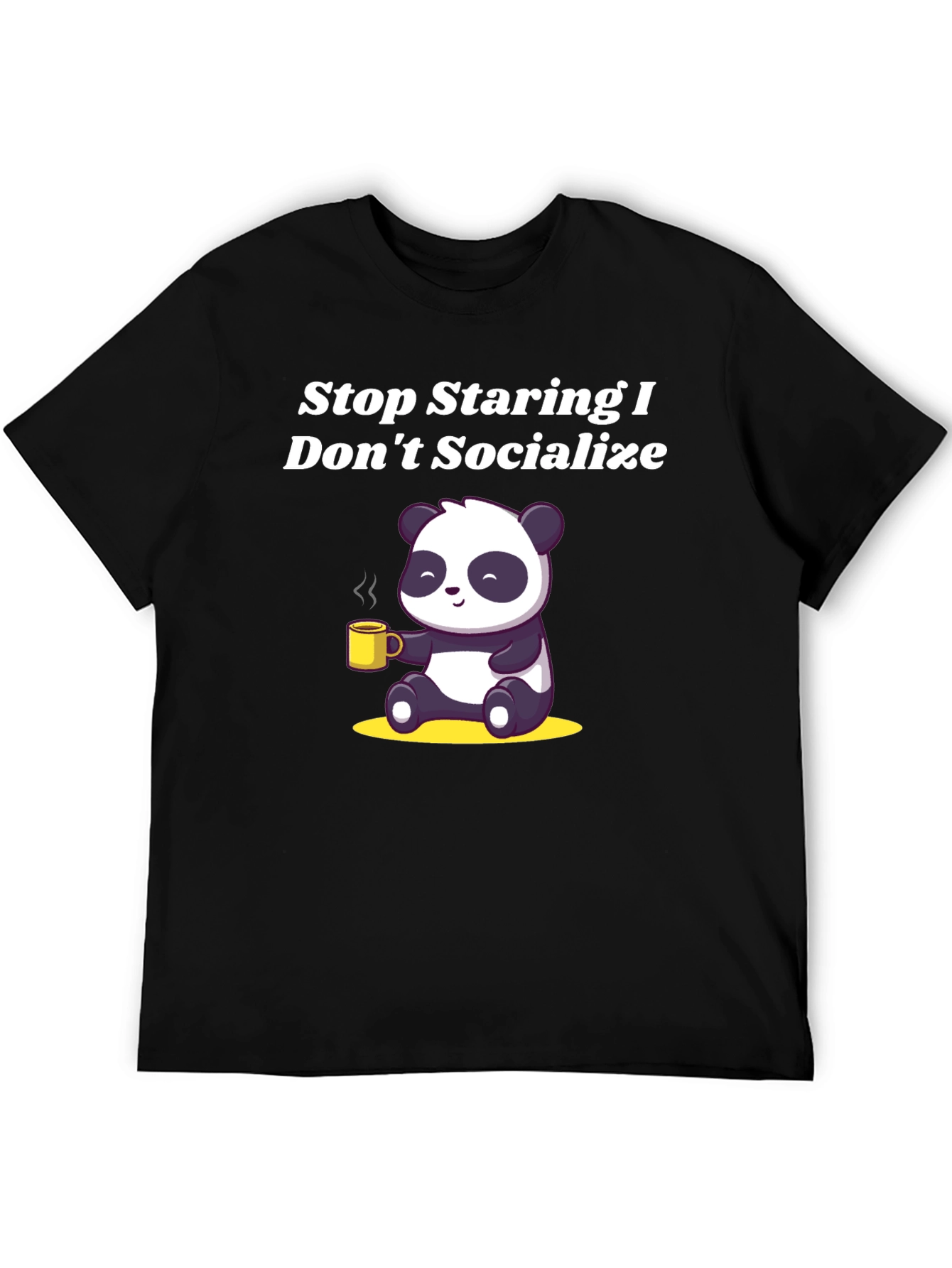 Black Stop Staring Panda T-Shirt view 5