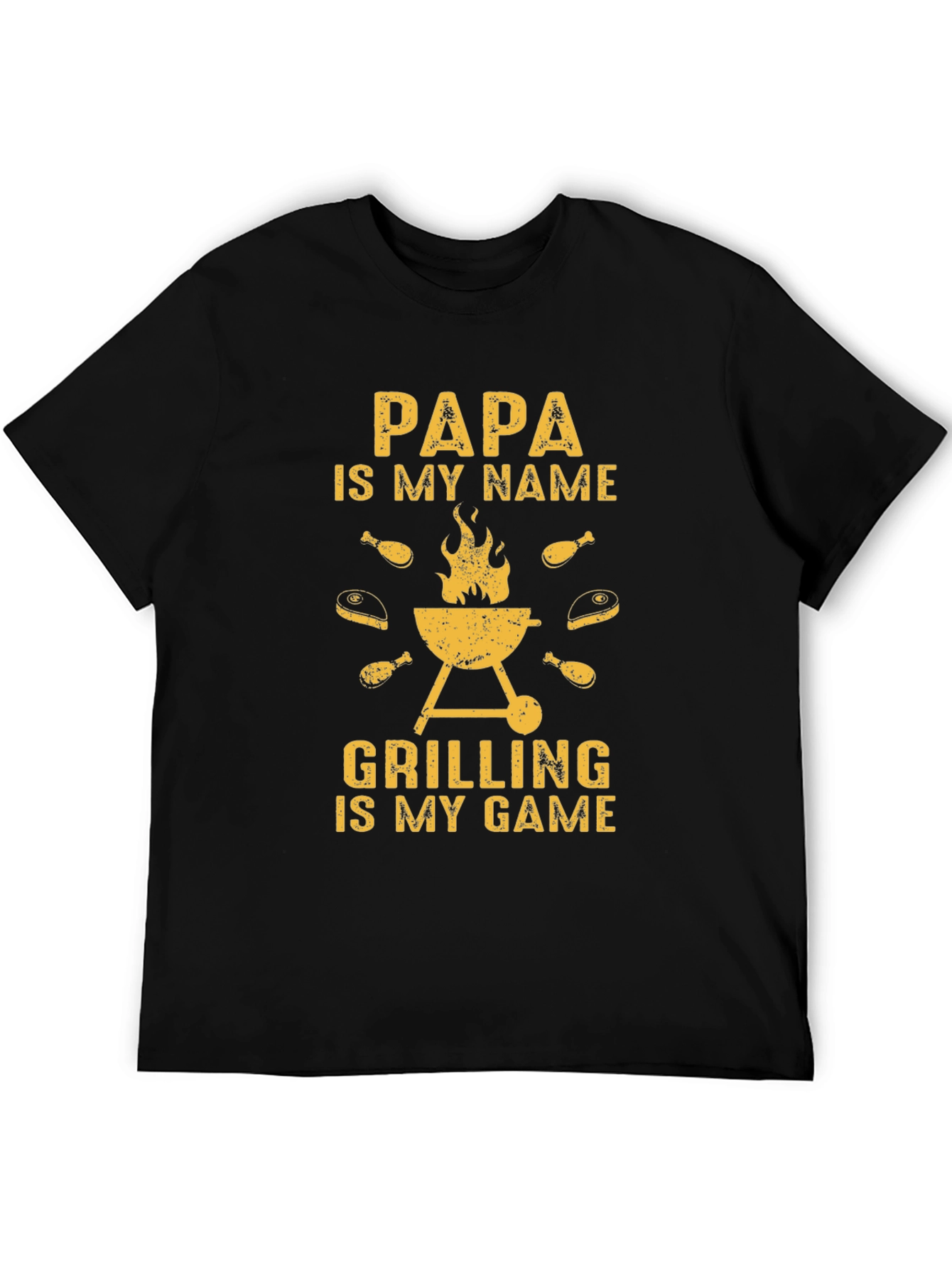 Black Papa's Grilling Game T-Shirt - Perfect BBQ Gift view 5
