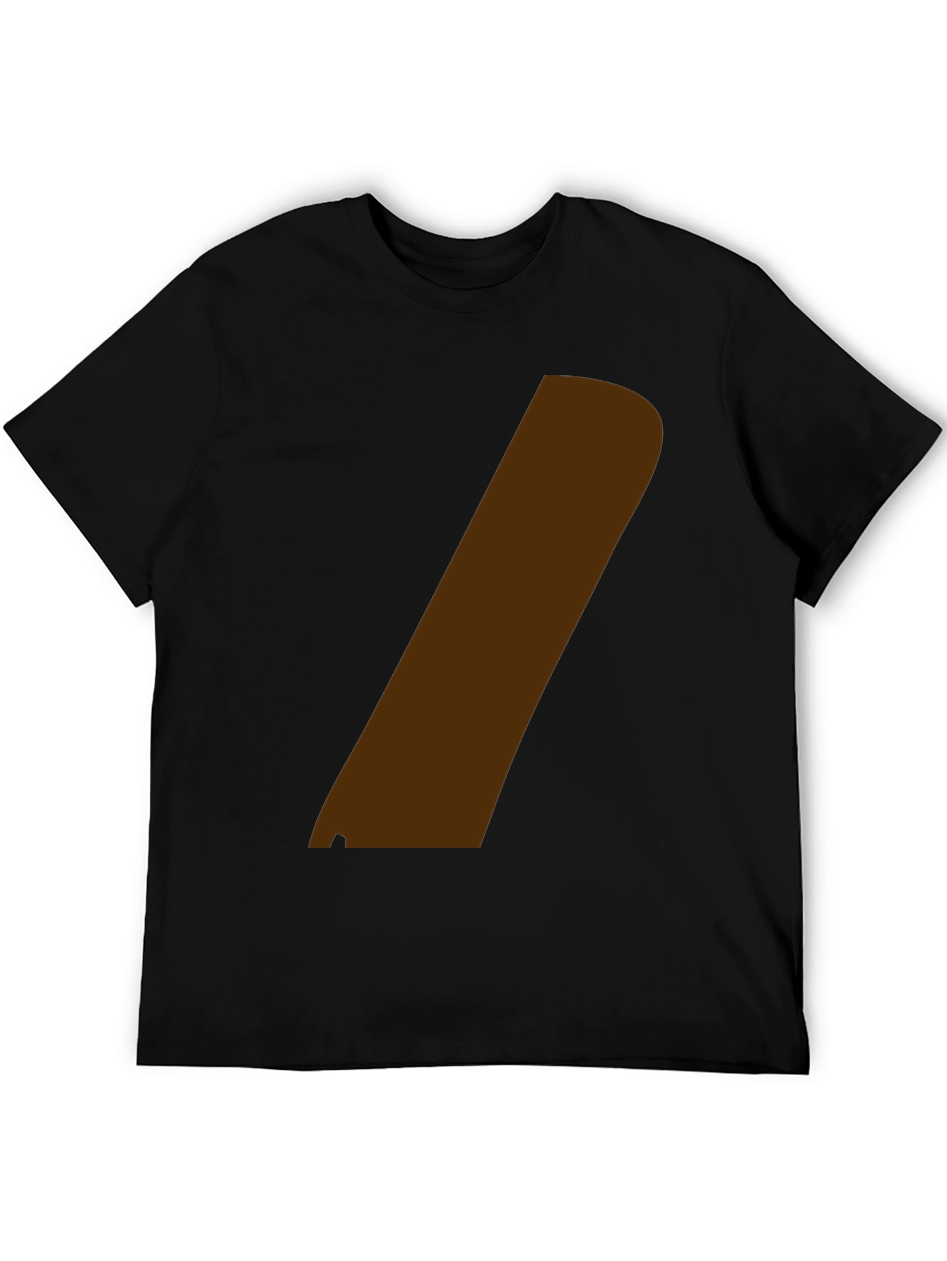 Black Modern Graphic Tee - Black with Brown Stripe view 5