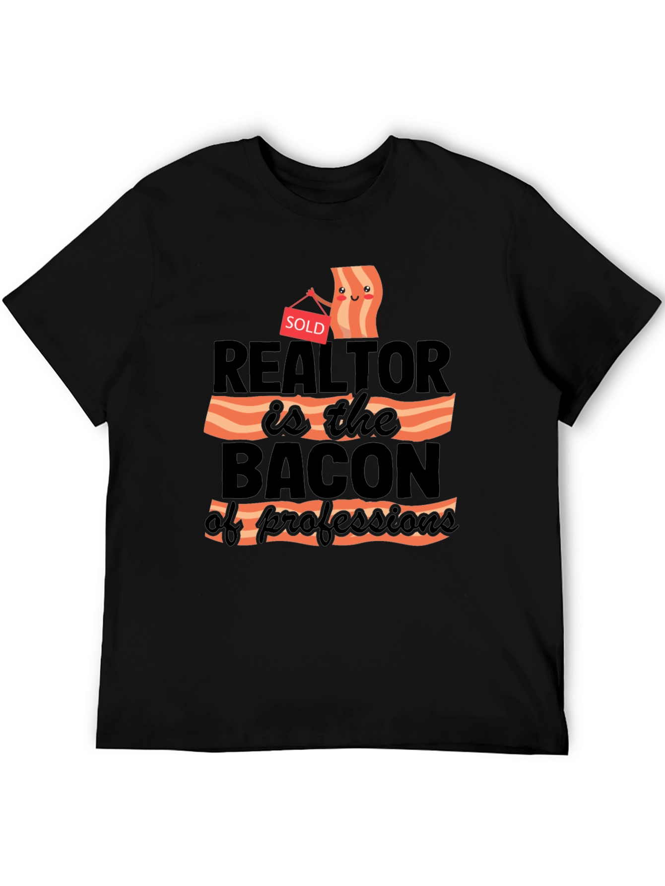 Black Realtor Bacon of Professions T-Shirt view 5