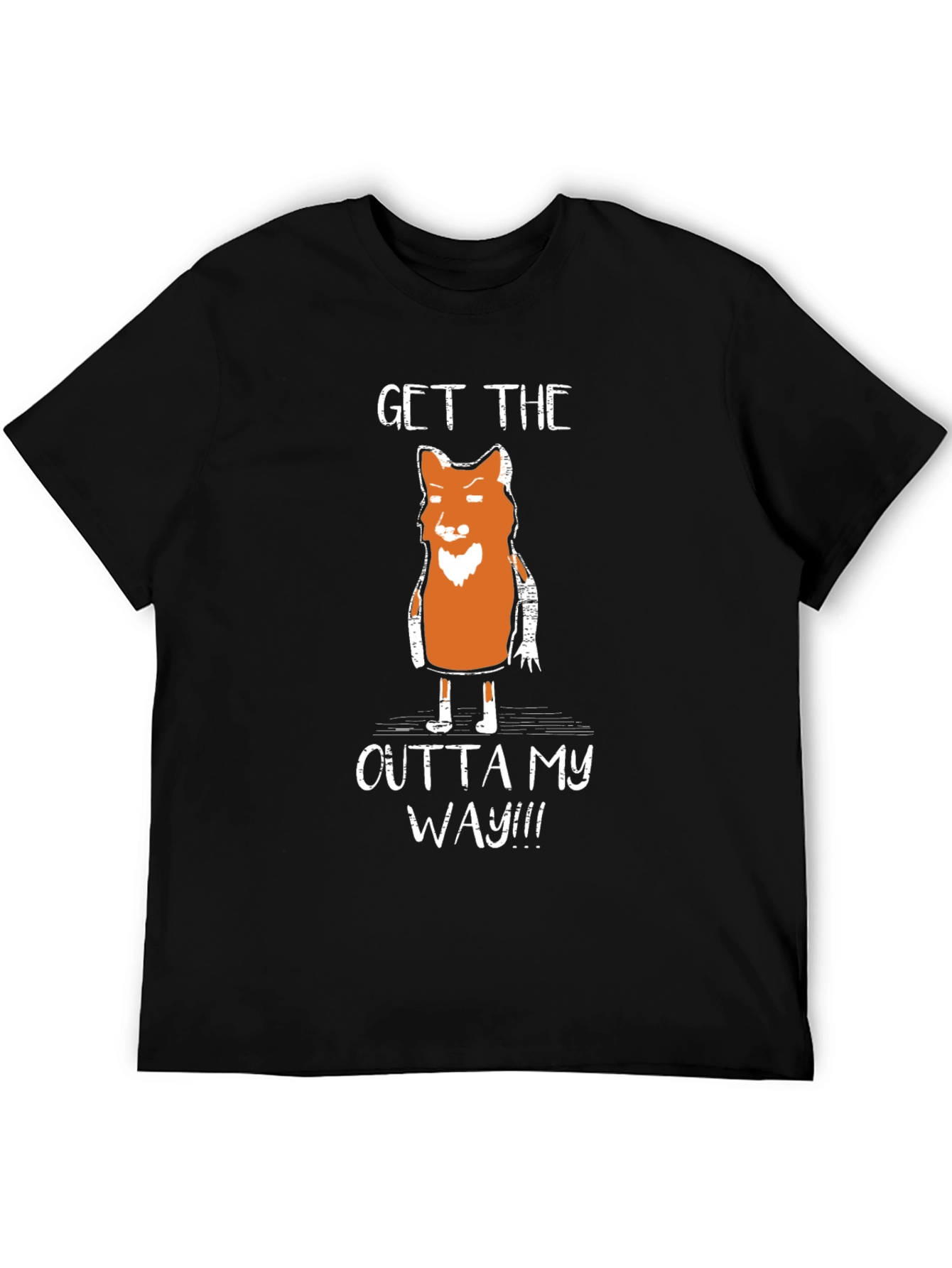 Black Funny Fox Graphic T-Shirt - Get Outta My Way view 5