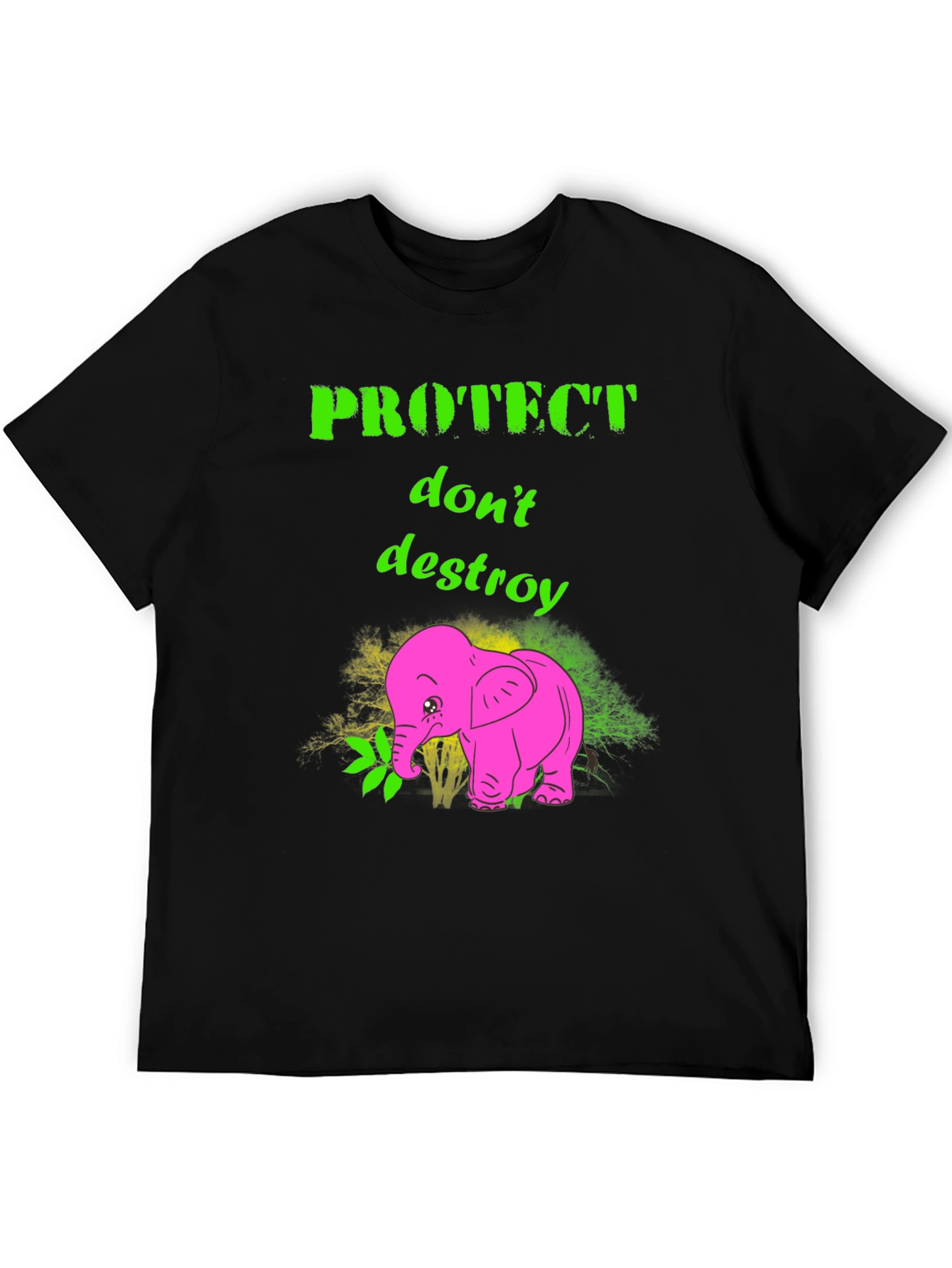 Black Protect Don't Destroy Graphic T-Shirt view 5