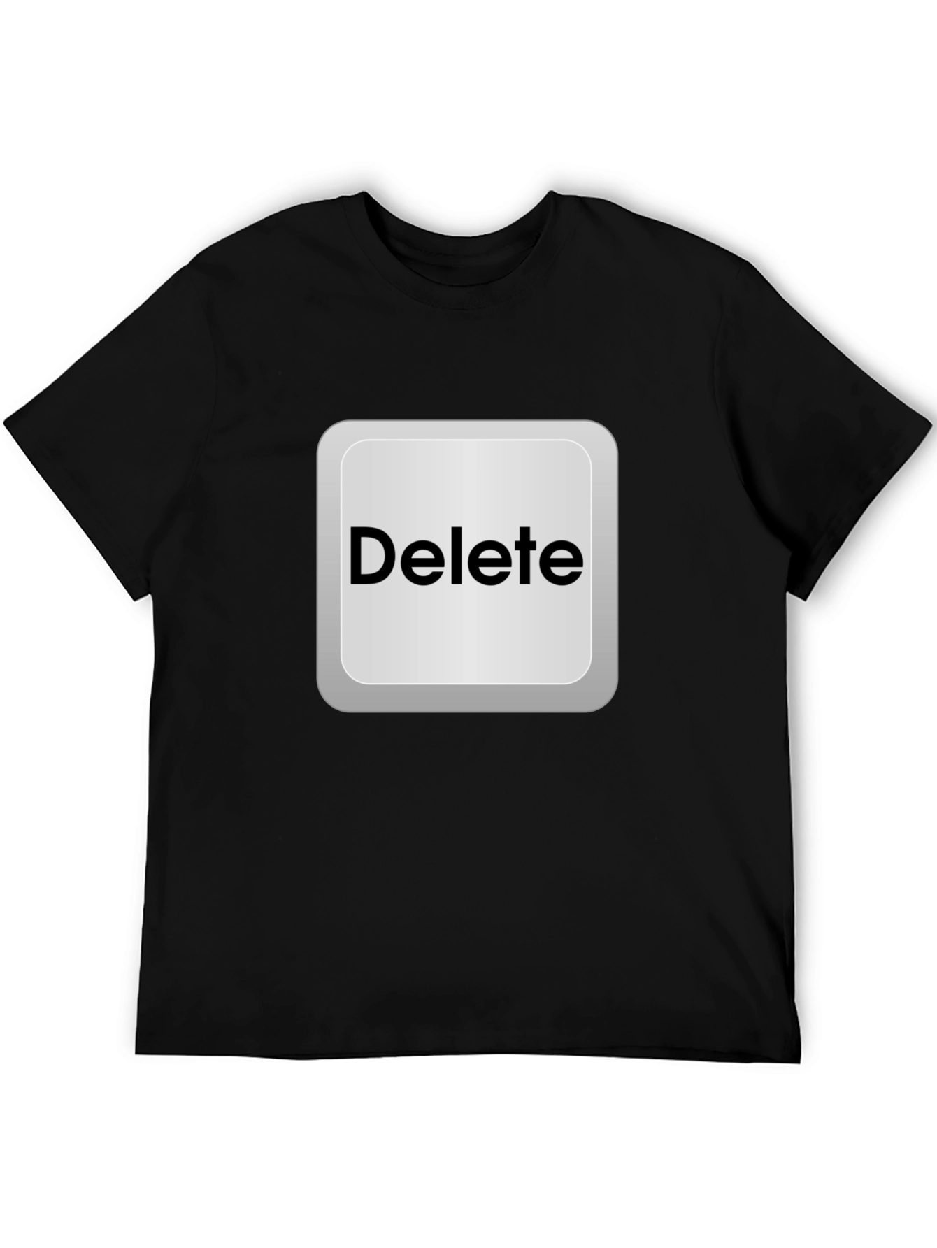 Black Delete Button Graphic Tee - Novelty Design view 5