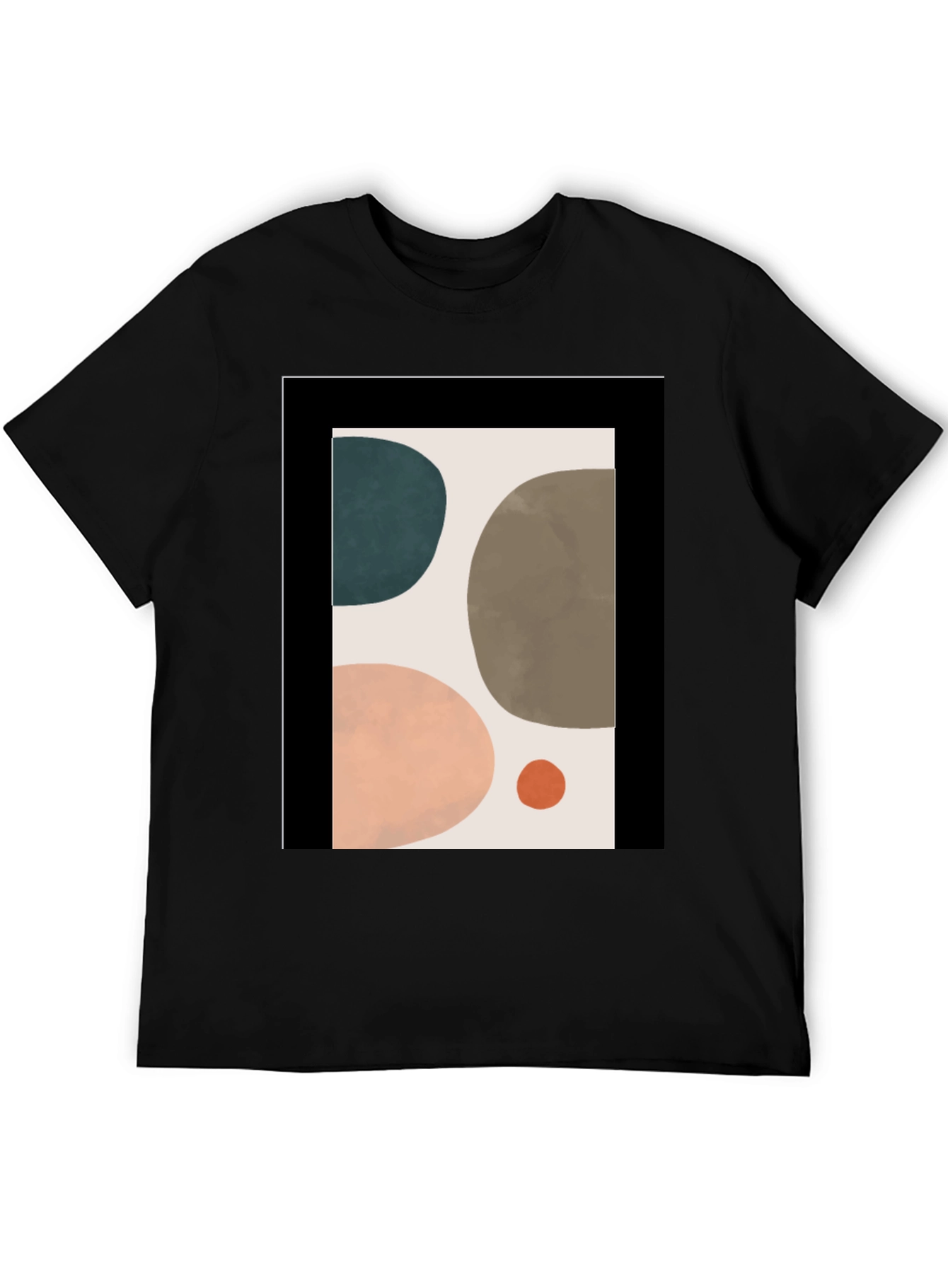 Black Abstract Art T-Shirt - Modern Design Tee view 5