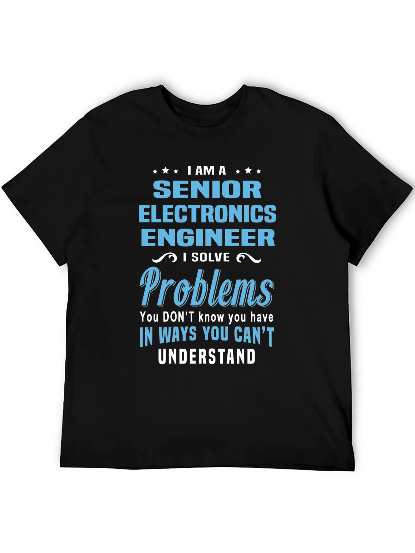 Black Senior Electronics Engineer T-Shirt view 5