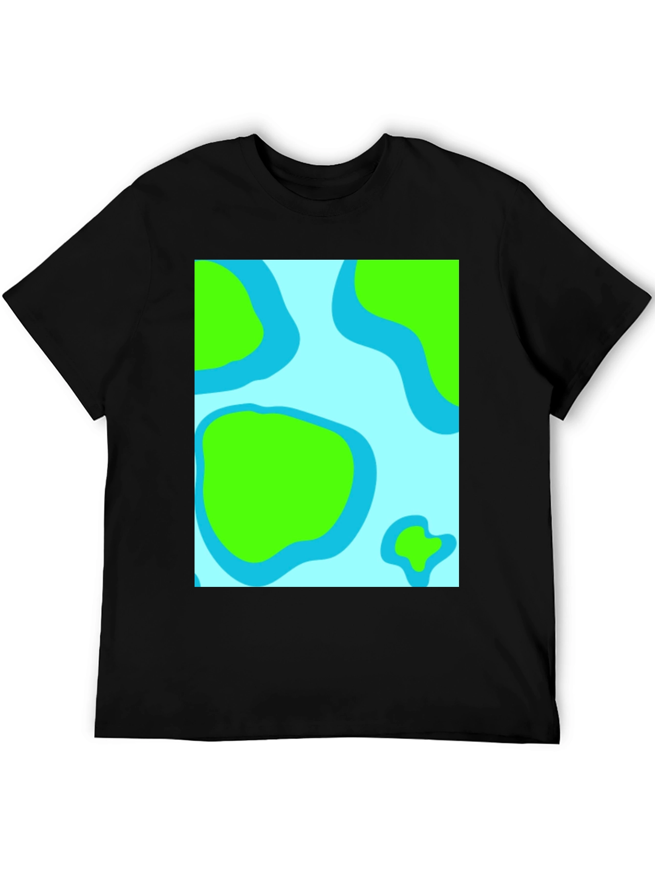 Black Abstract Land & Water Graphic Tee - Black view 5