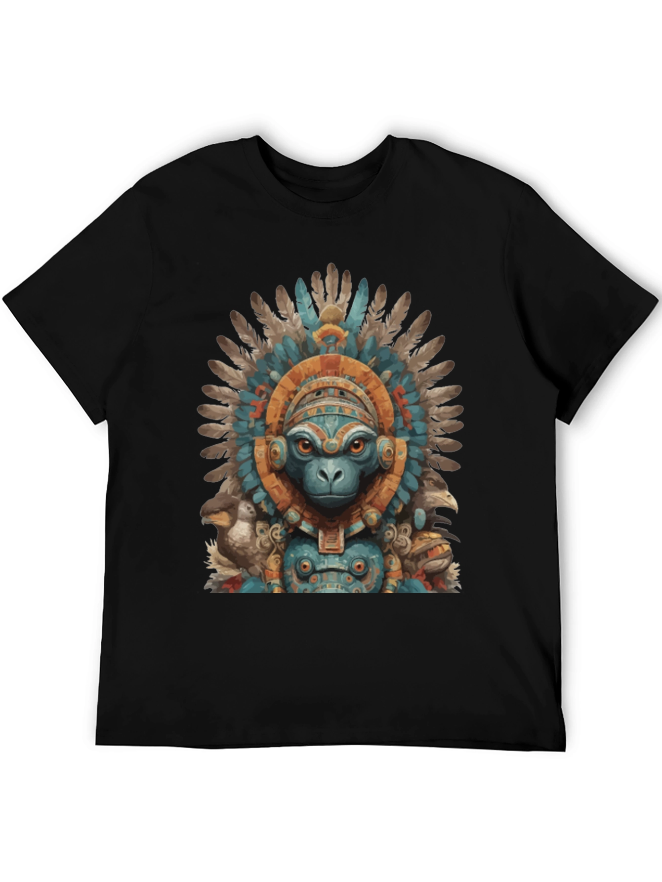 Black Monkey Aztec Headdress Graphic Tee view 5