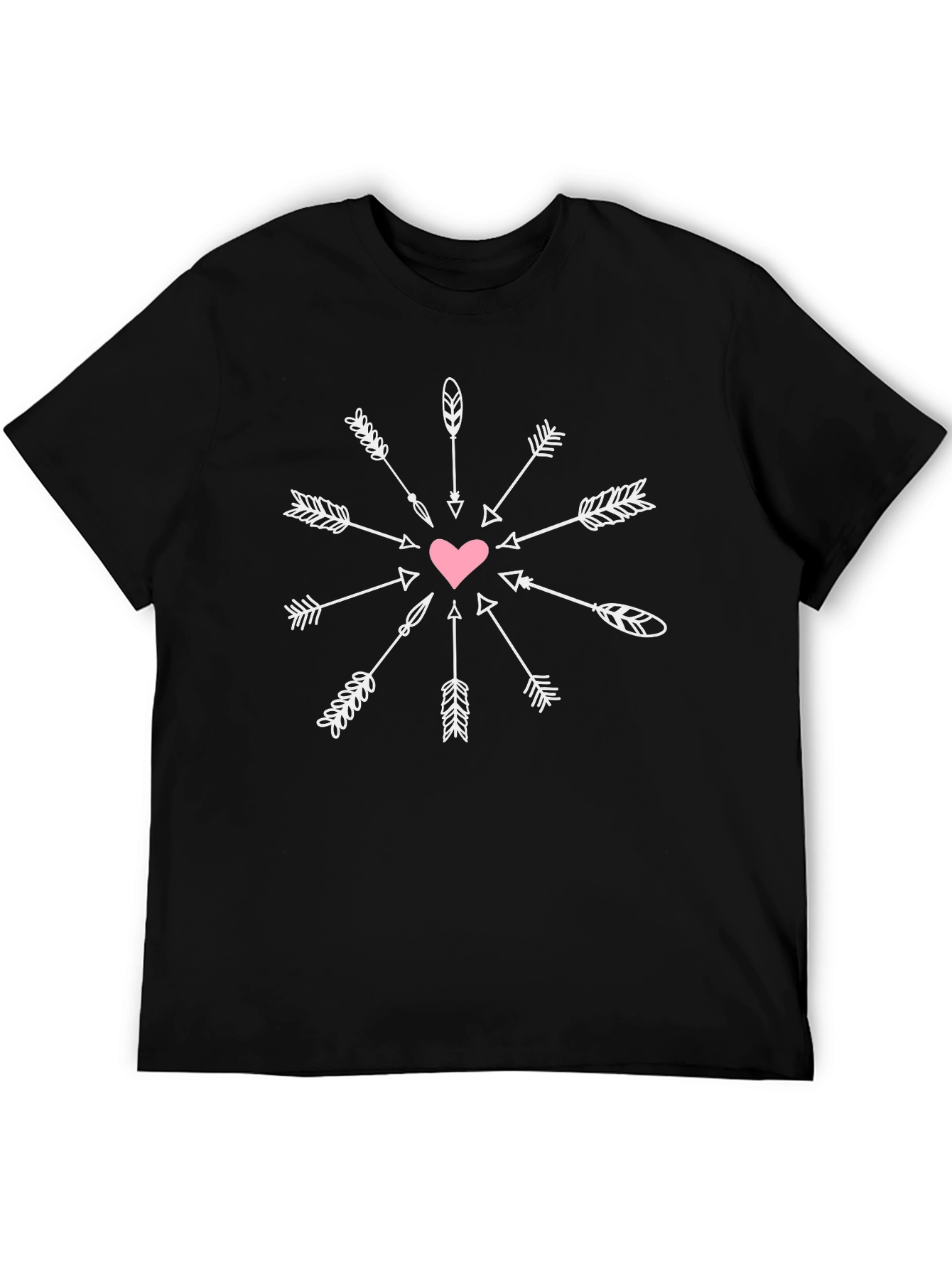 Black Heart & Arrow Graphic Black T-Shirt view 5
