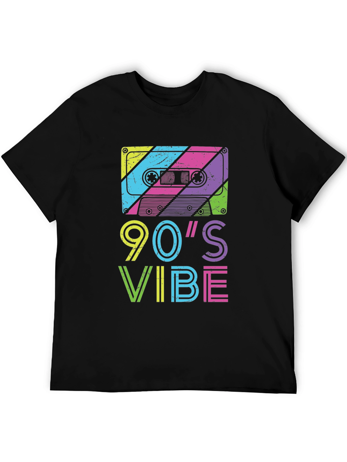 Black 90's Vibe Cassette Tape Graphic T-Shirt view 5