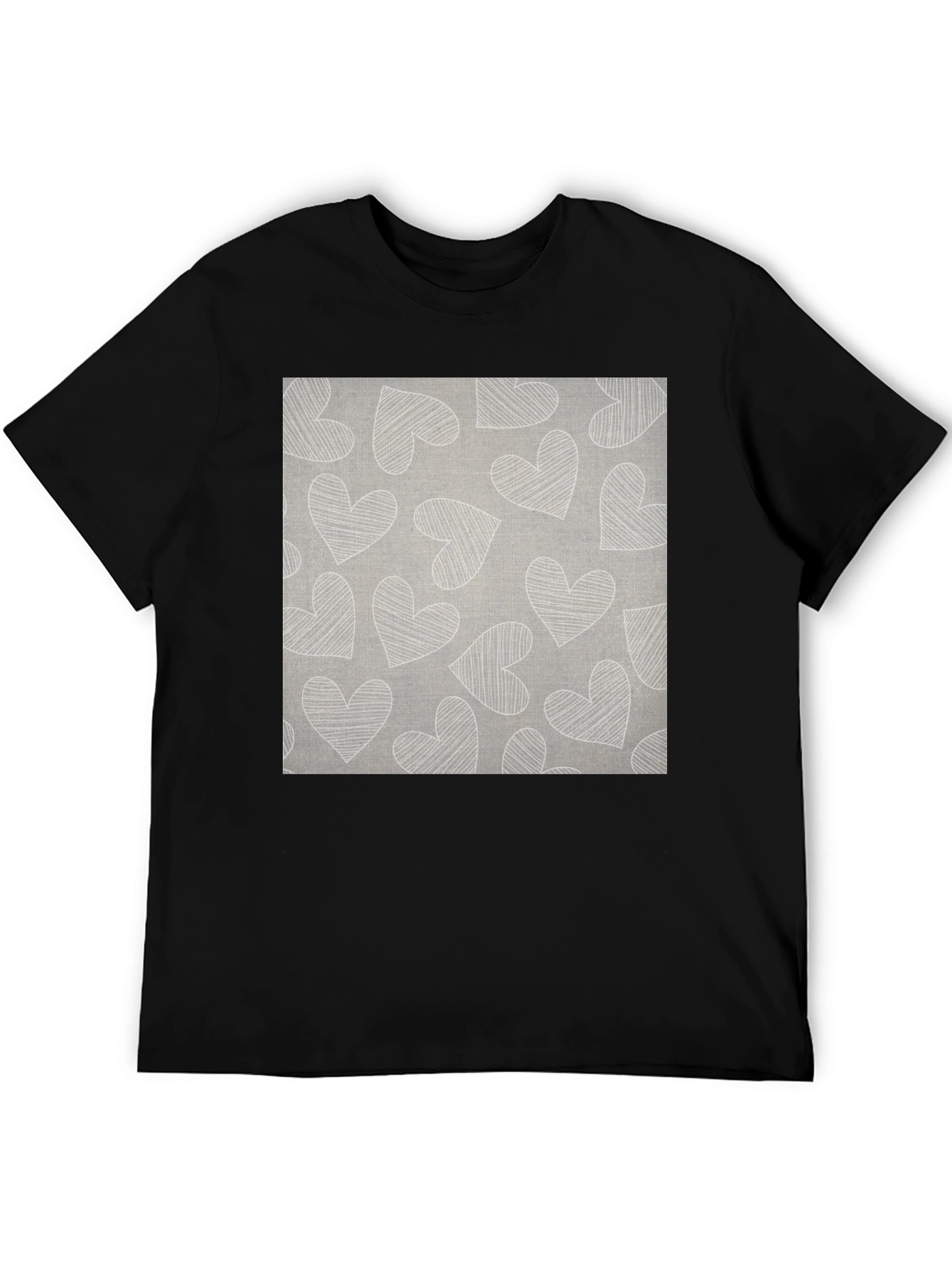 Black Heart Pattern Graphic Tee view 5