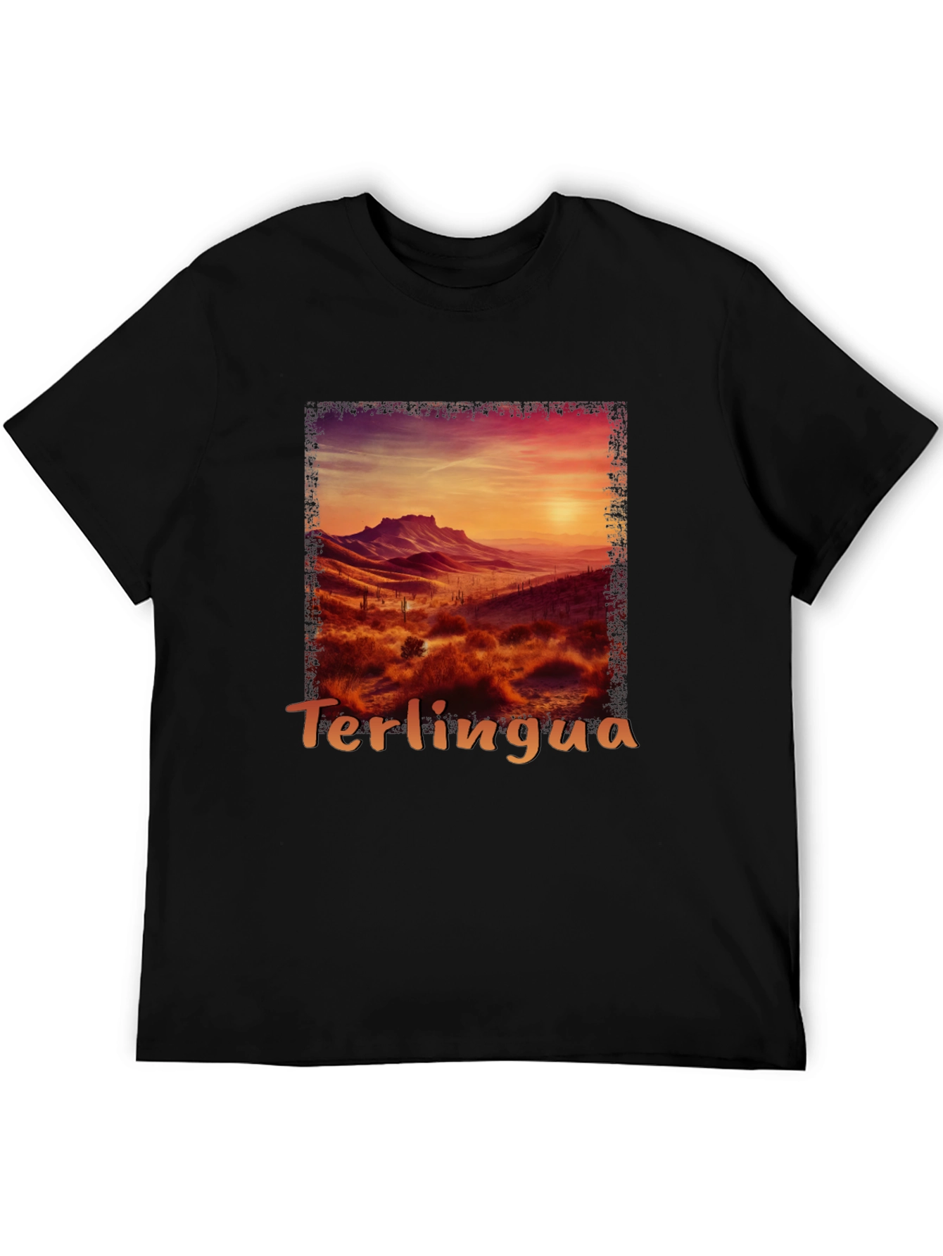 Black Terlingua Sunset Graphic Tee - Desert Scene Shirt view 5