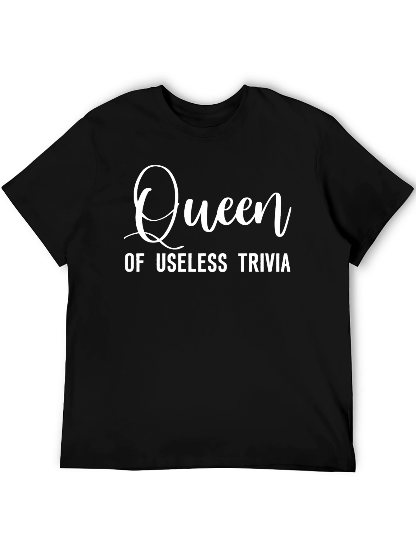 Black Queen of Useless Trivia Graphic T-Shirt view 5