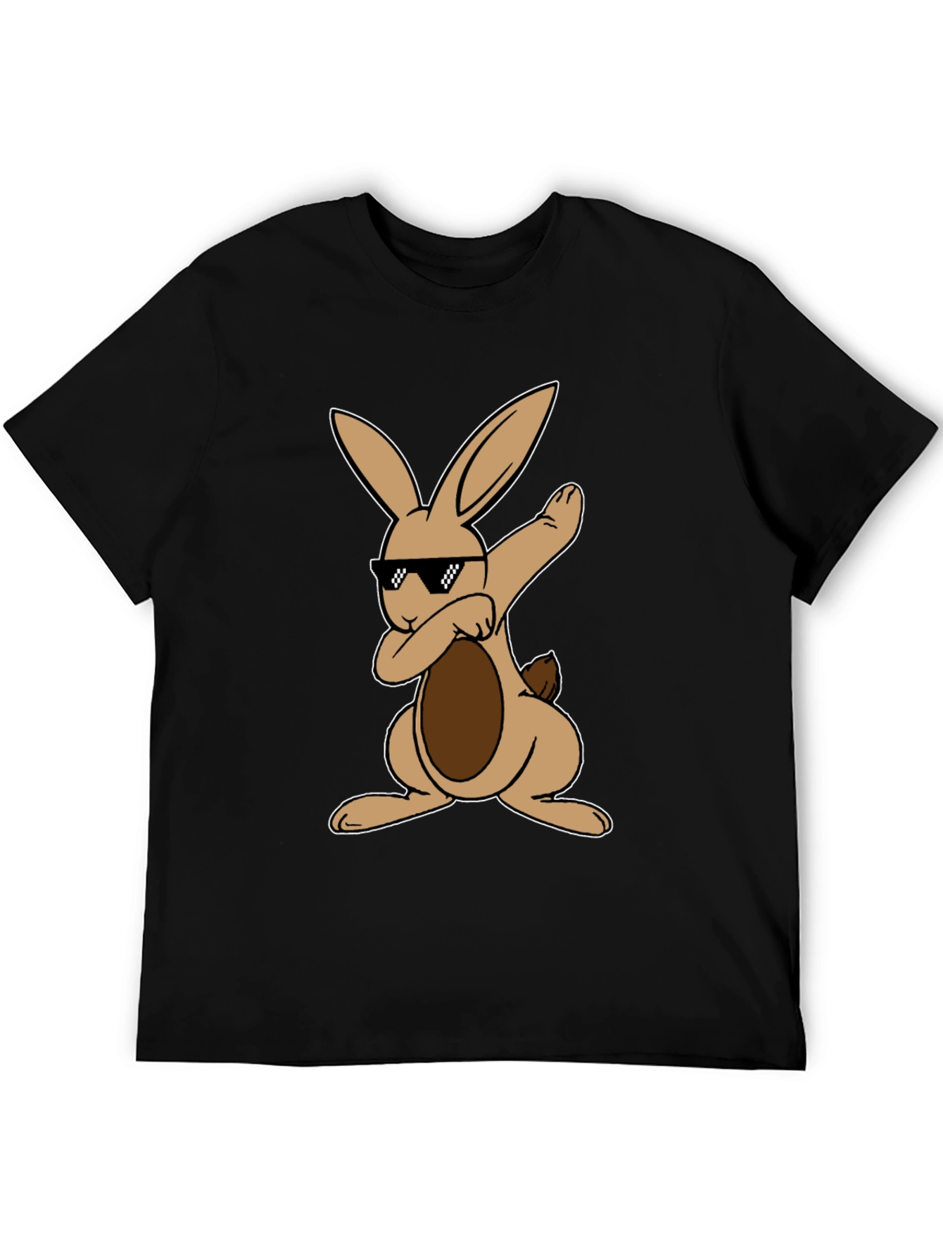 Black Dabbing Easter Bunny T-Shirt view 5