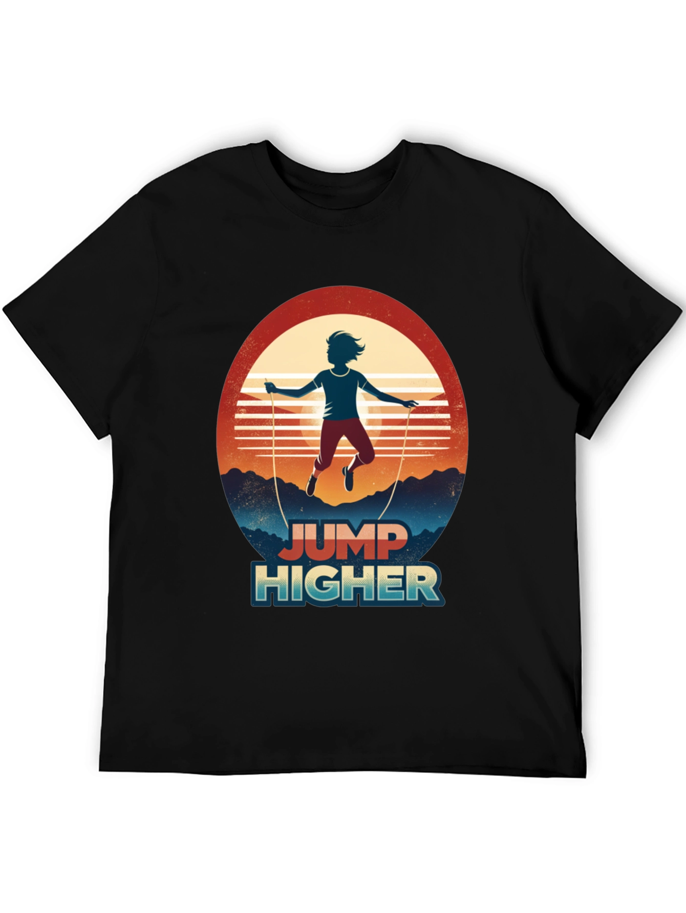 Black Jump Higher Graphic Tee - Retro Style view 5