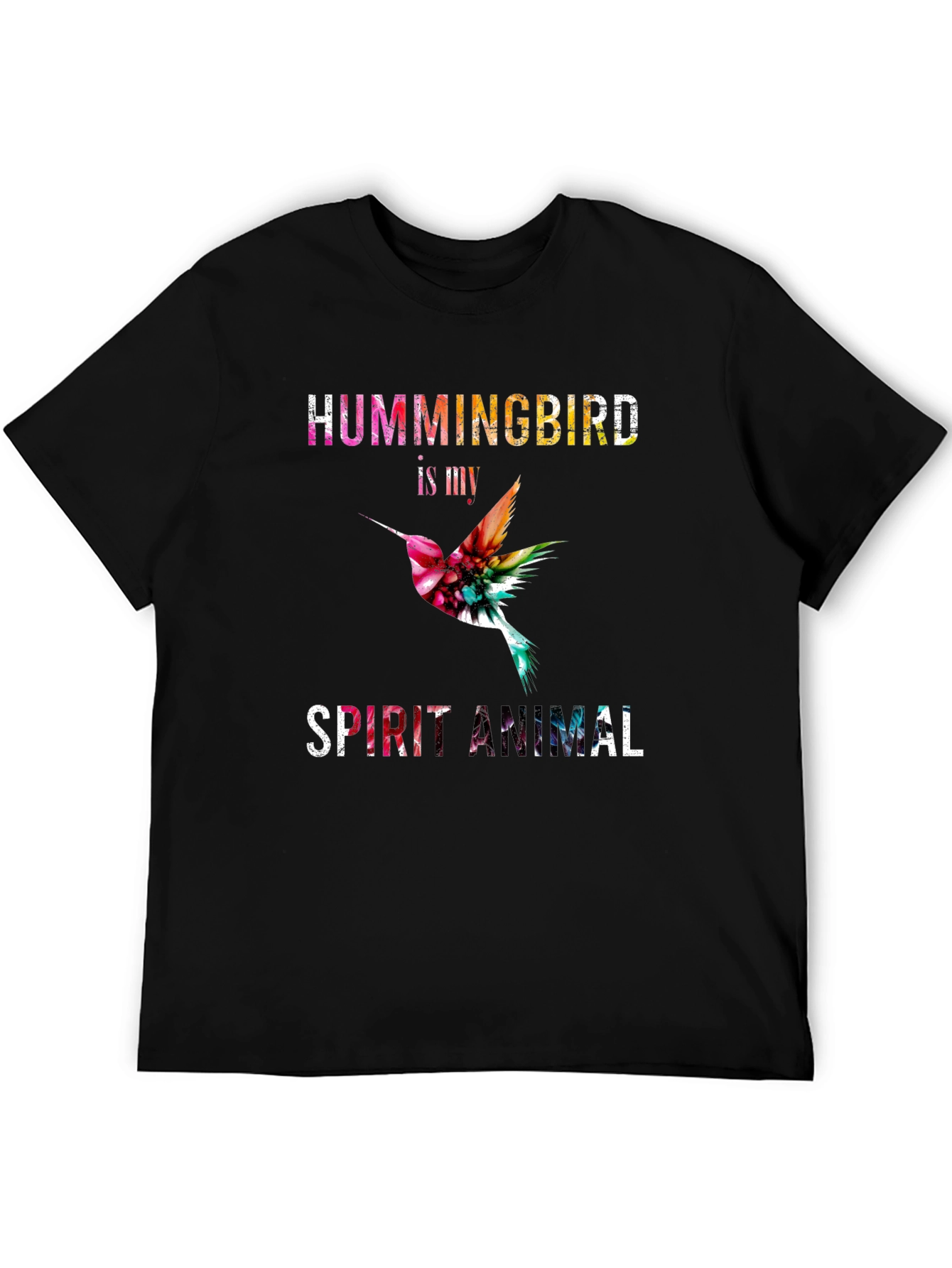 Black Hummingbird Spirit Animal Graphic Tee view 5