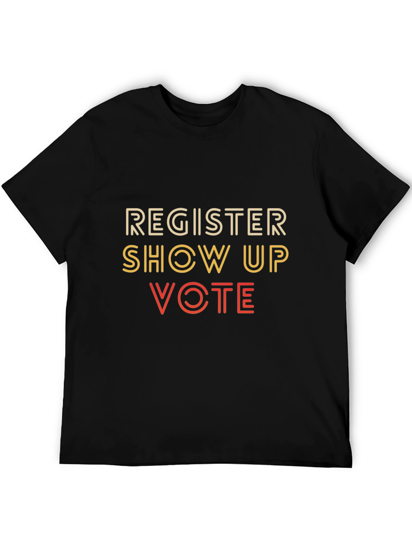 Black Register Show Up Vote T-Shirt - Political Statement Tee view 5