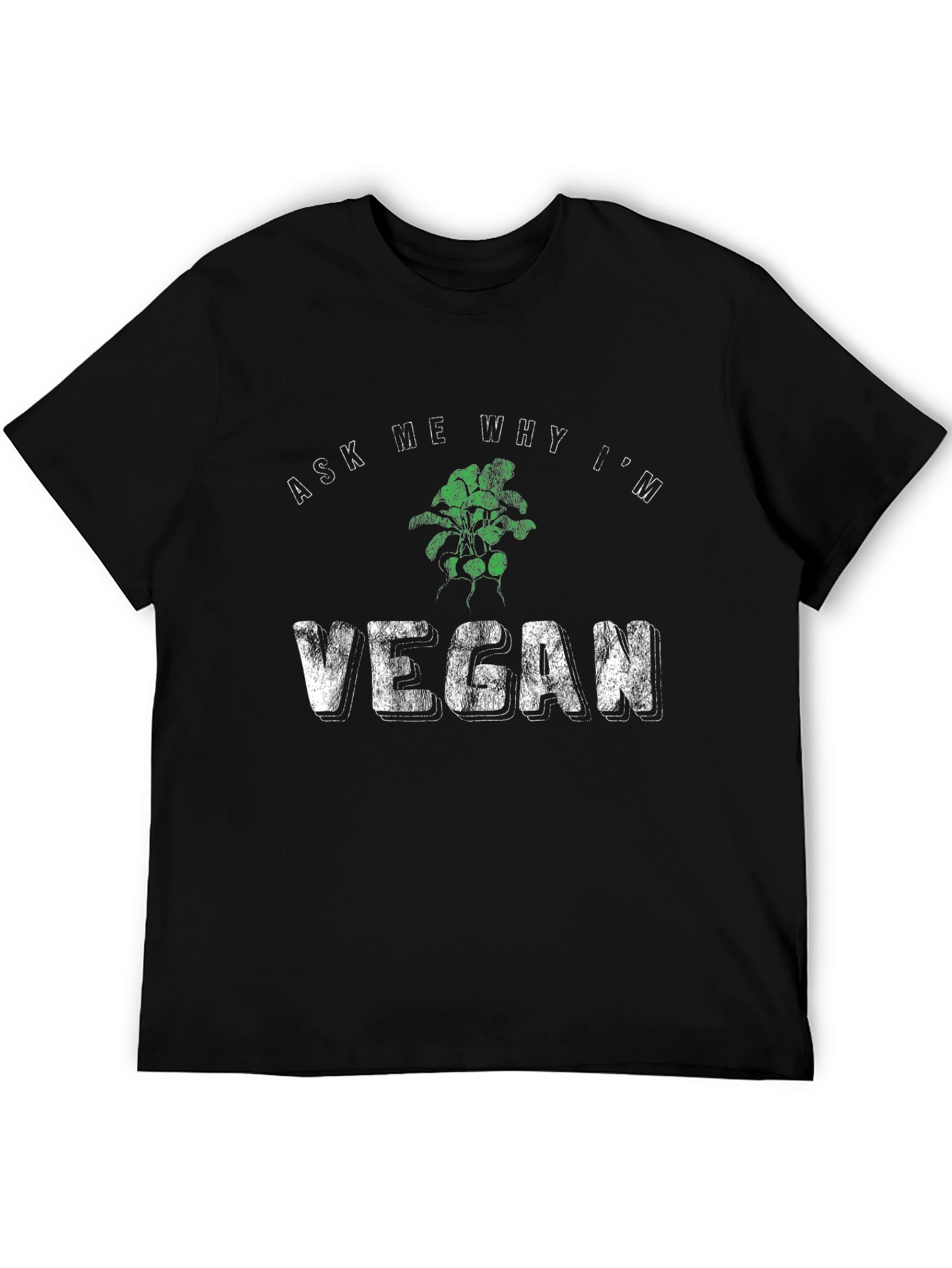 Black Ask Me Why I'm Vegan Graphic Tee - Black view 5