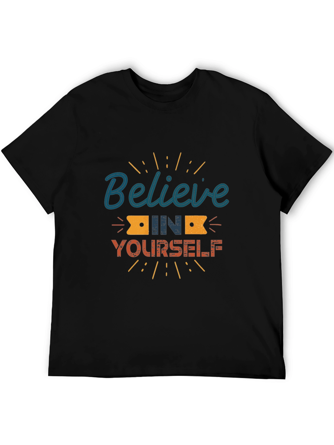 Black Believe in Yourself Graphic Tee - Motivational Shirt view 5
