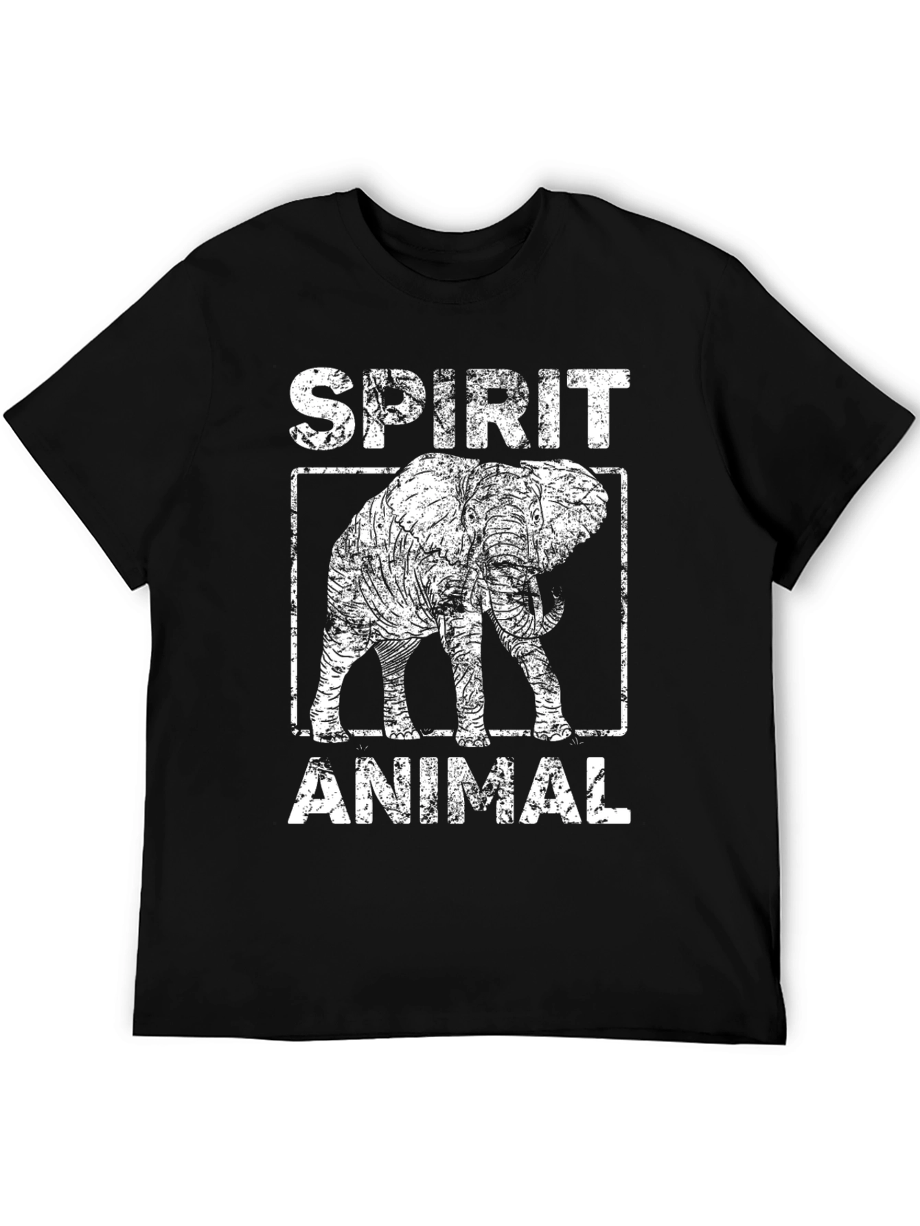 Black Spirit Animal Elephant Graphic Tee - Black view 5
