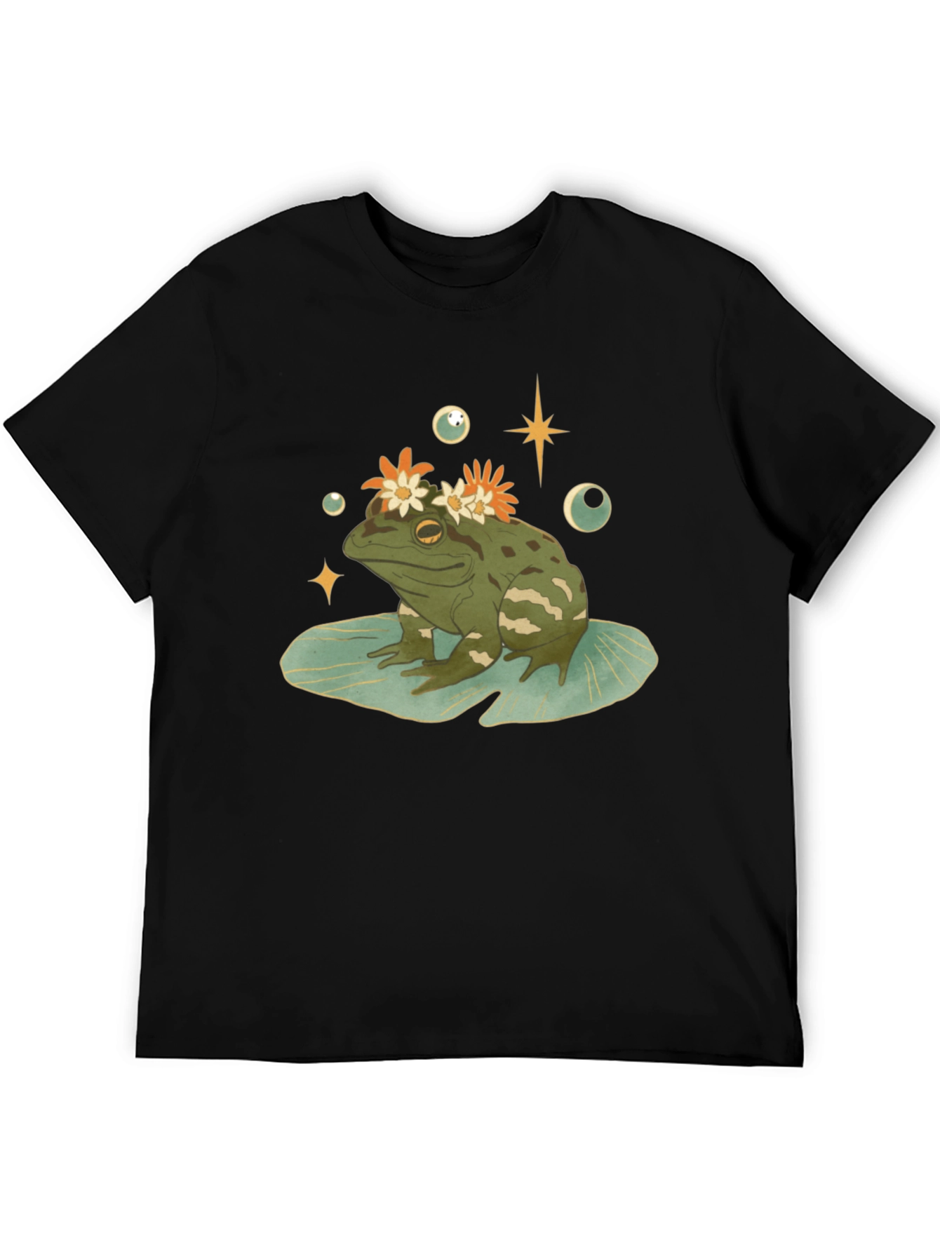 Frog With Flowers Graphic T-Shirt - 5