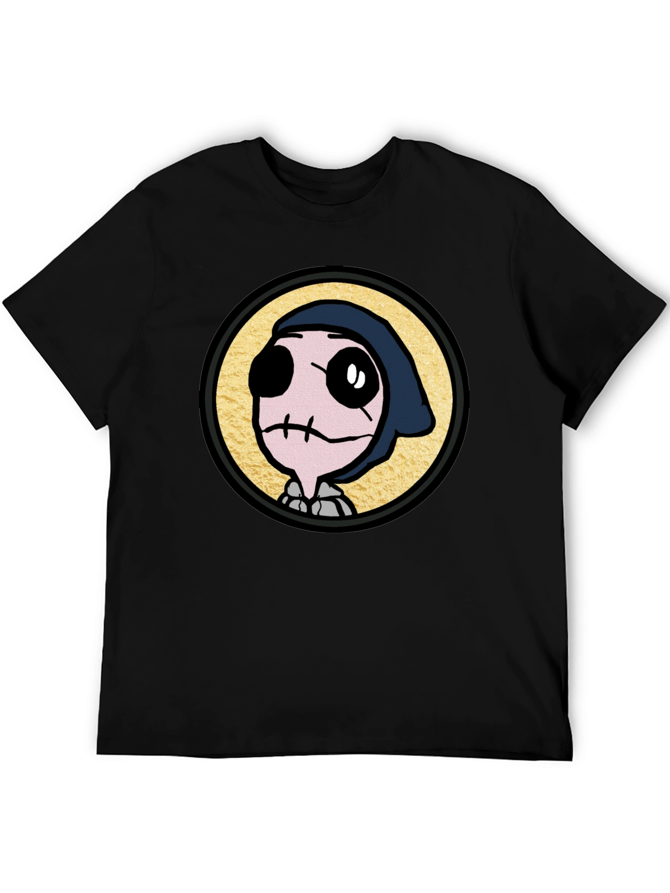 Black Grim Reaper Cartoon Graphic T-Shirt view 5