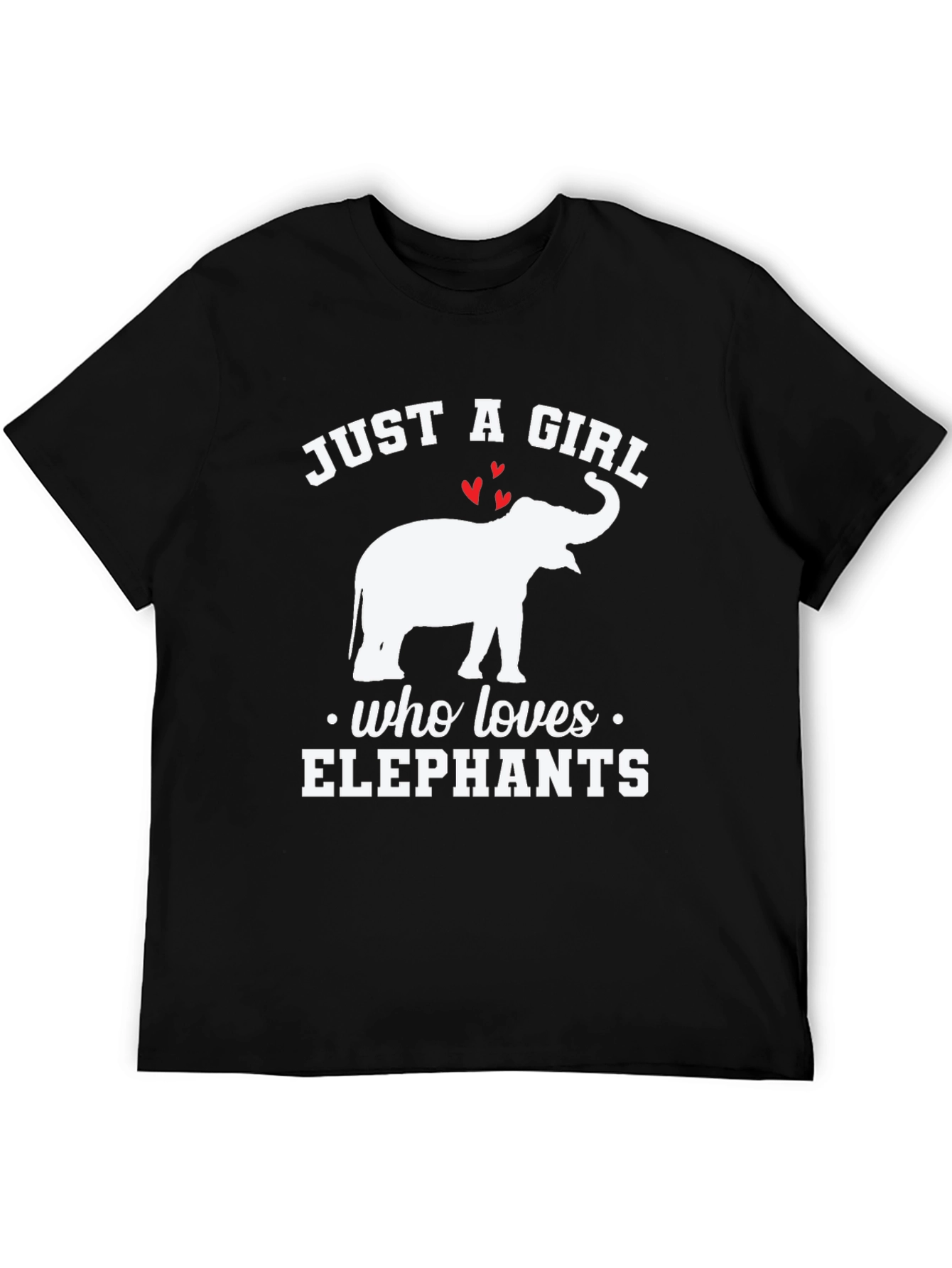 Black Just A Girl Who Loves Elephants T-Shirt view 5