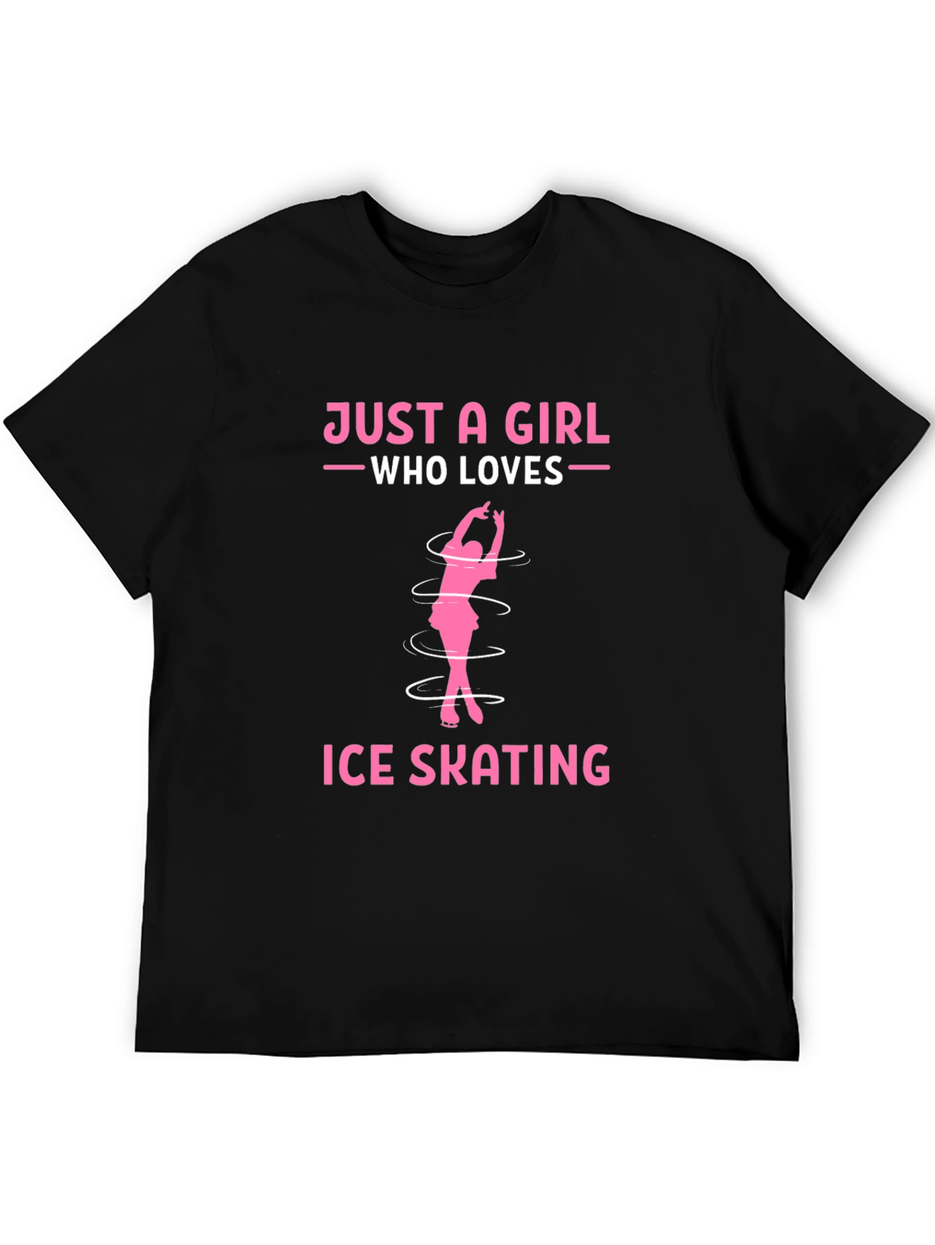 Black Just a Girl Who Loves Ice Skating T-Shirt view 5