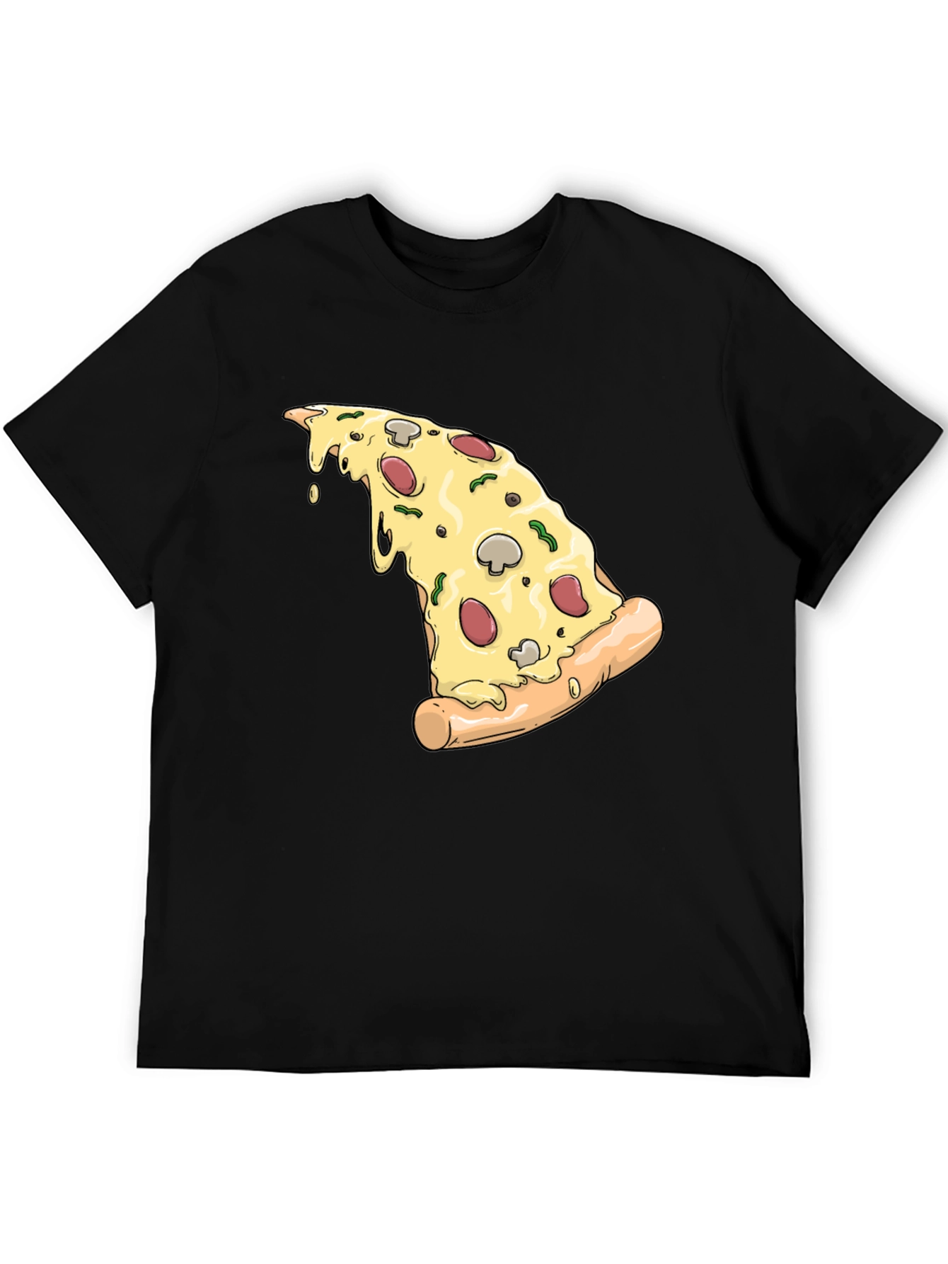 Pizza Slice Graphic T-Shirt - Black - 5