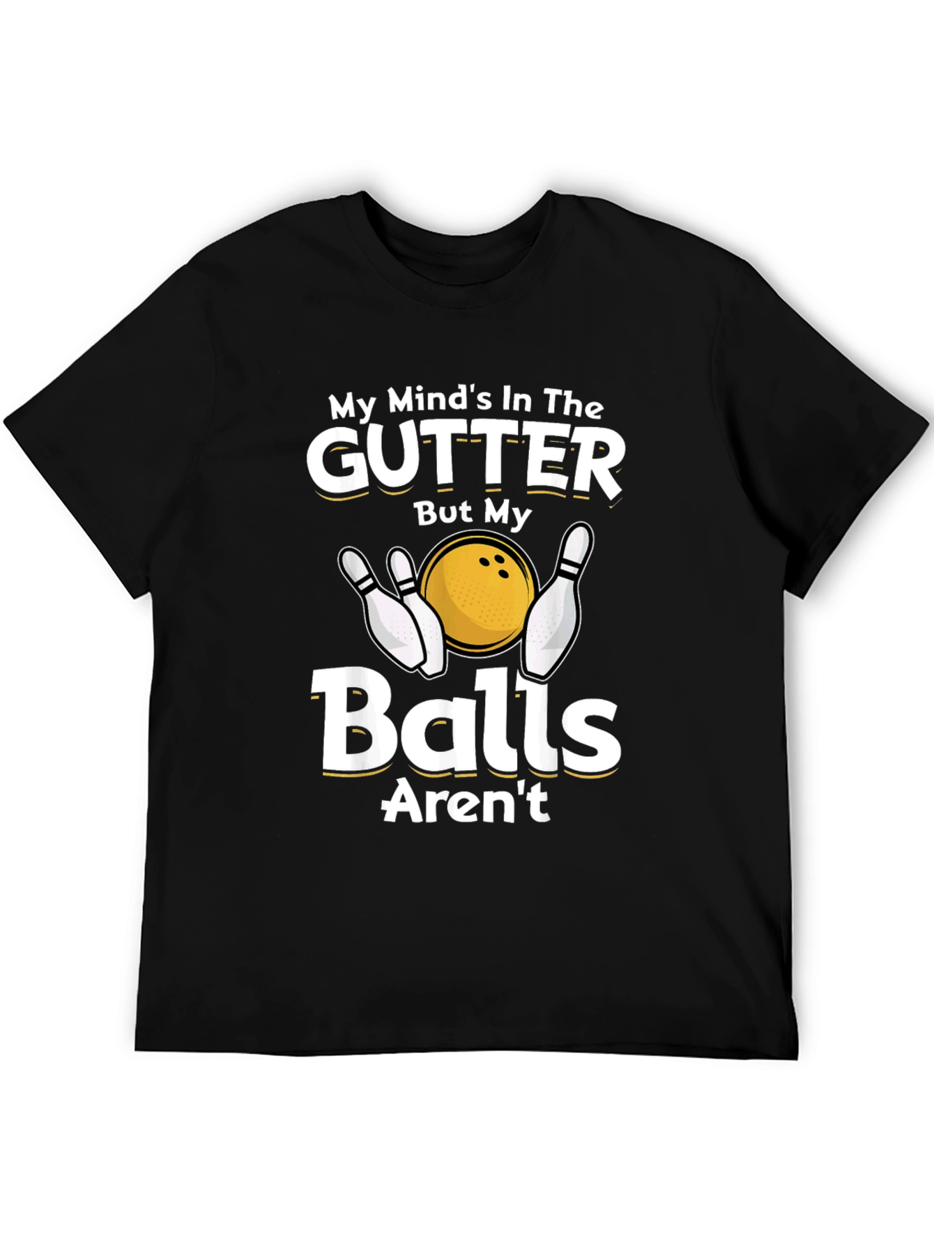 Black My Mind's In The Gutter Bowling T-Shirt view 5