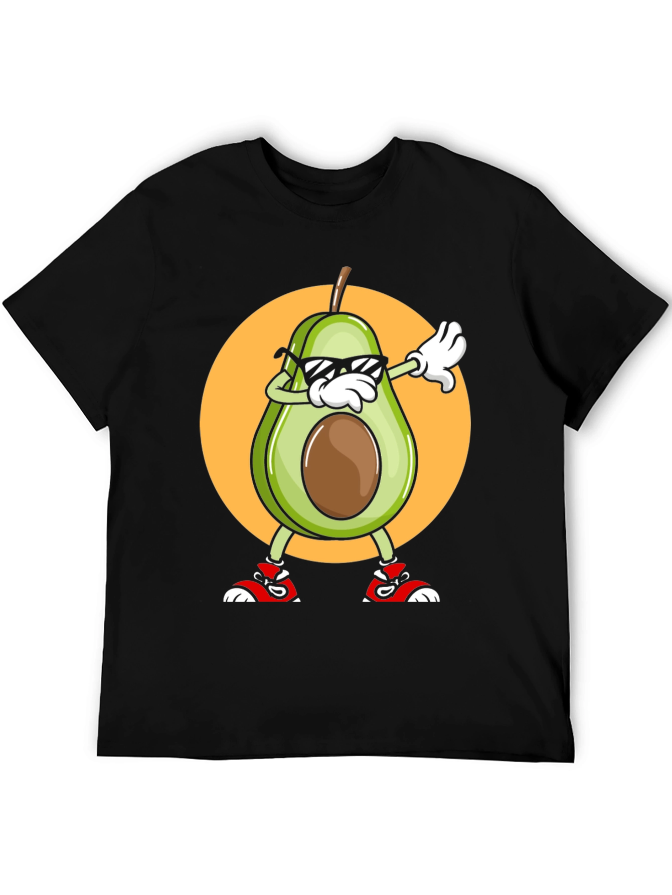 Black Avocado Dabbing Graphic Tee - Cool Cartoon T-Shirt view 5