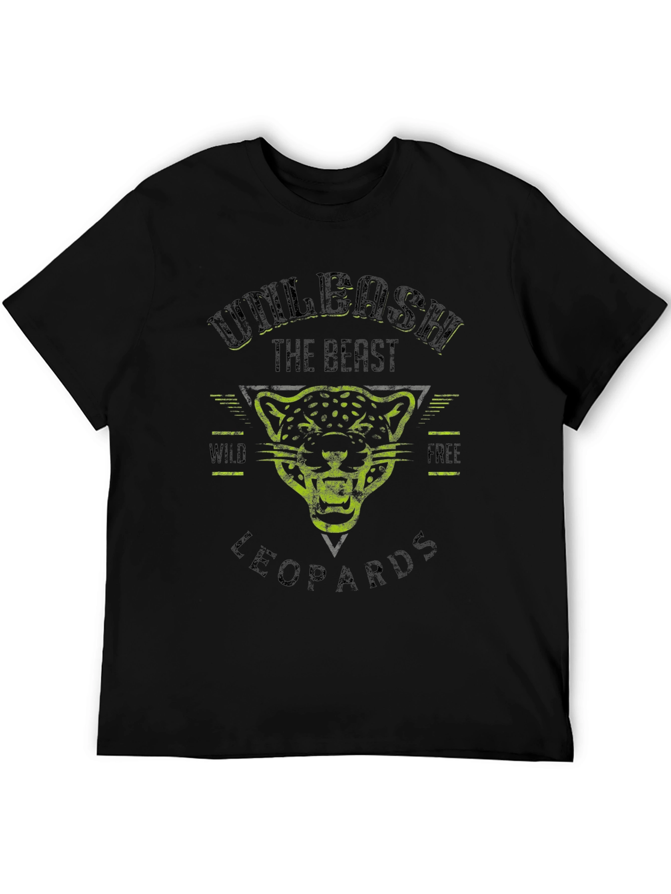 Black Unleash the Beast Leopard Graphic Tee view 5