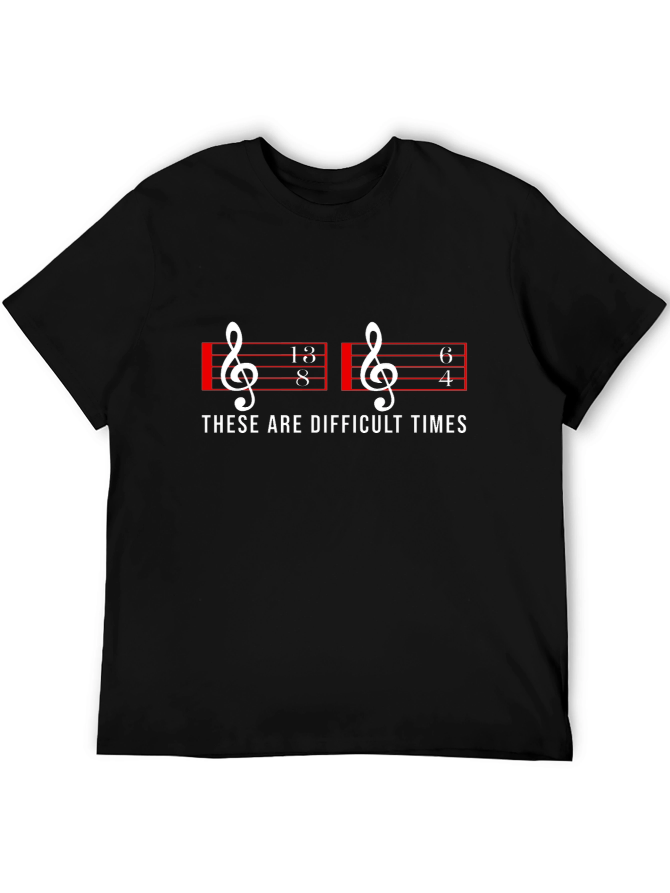 Black Difficult Times Music T-Shirt view 5