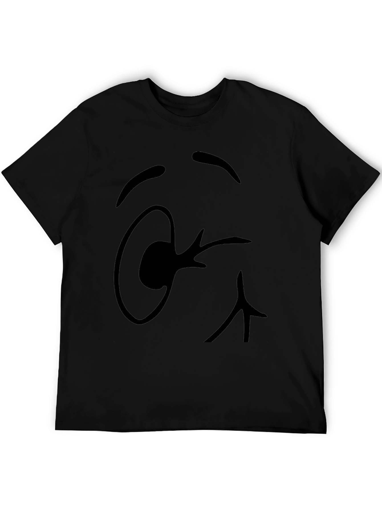 Black Winking Face Black T-Shirt view 5
