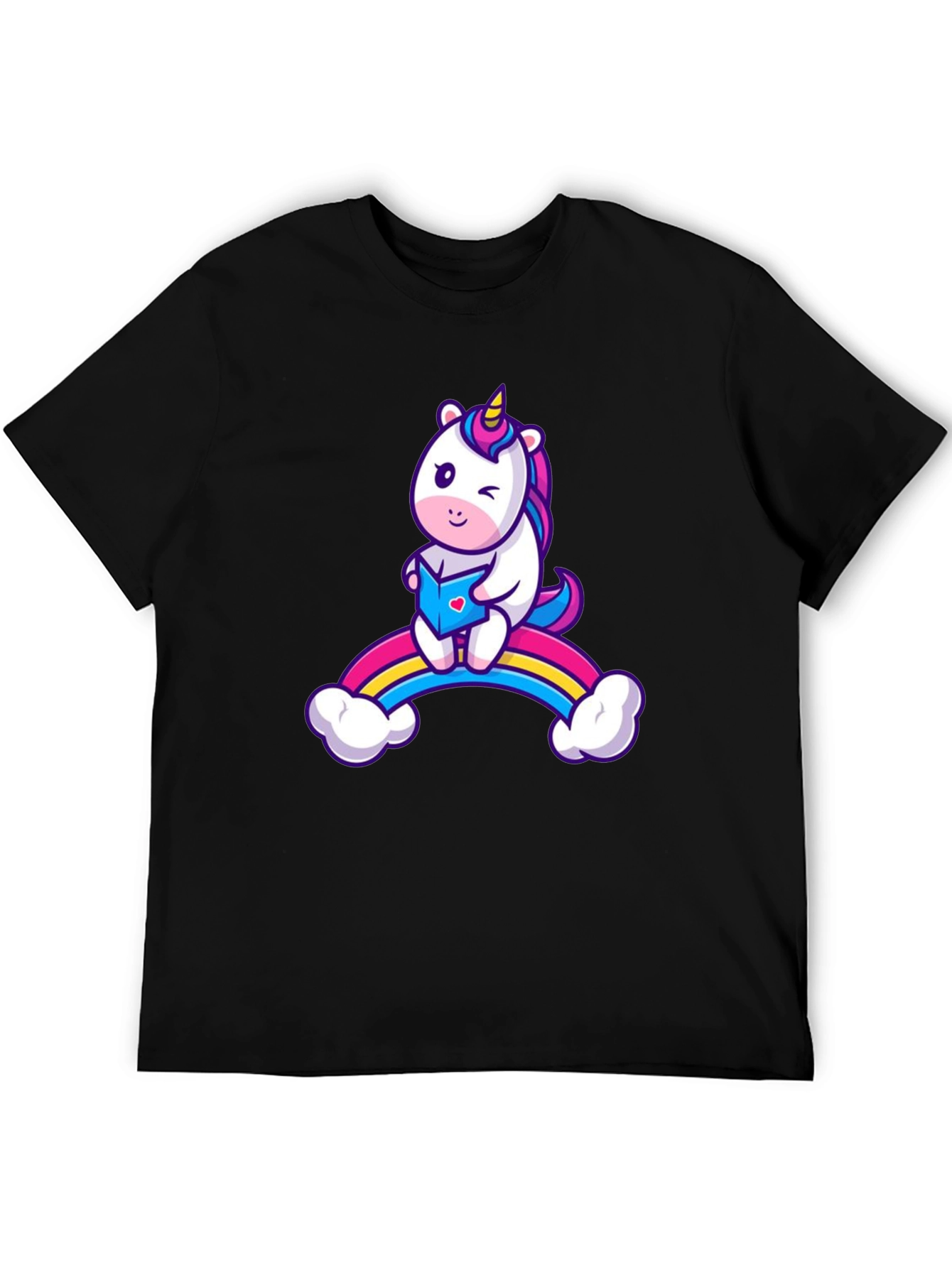 Black Unicorn Rainbow T-Shirt - Magical Fun Style view 5