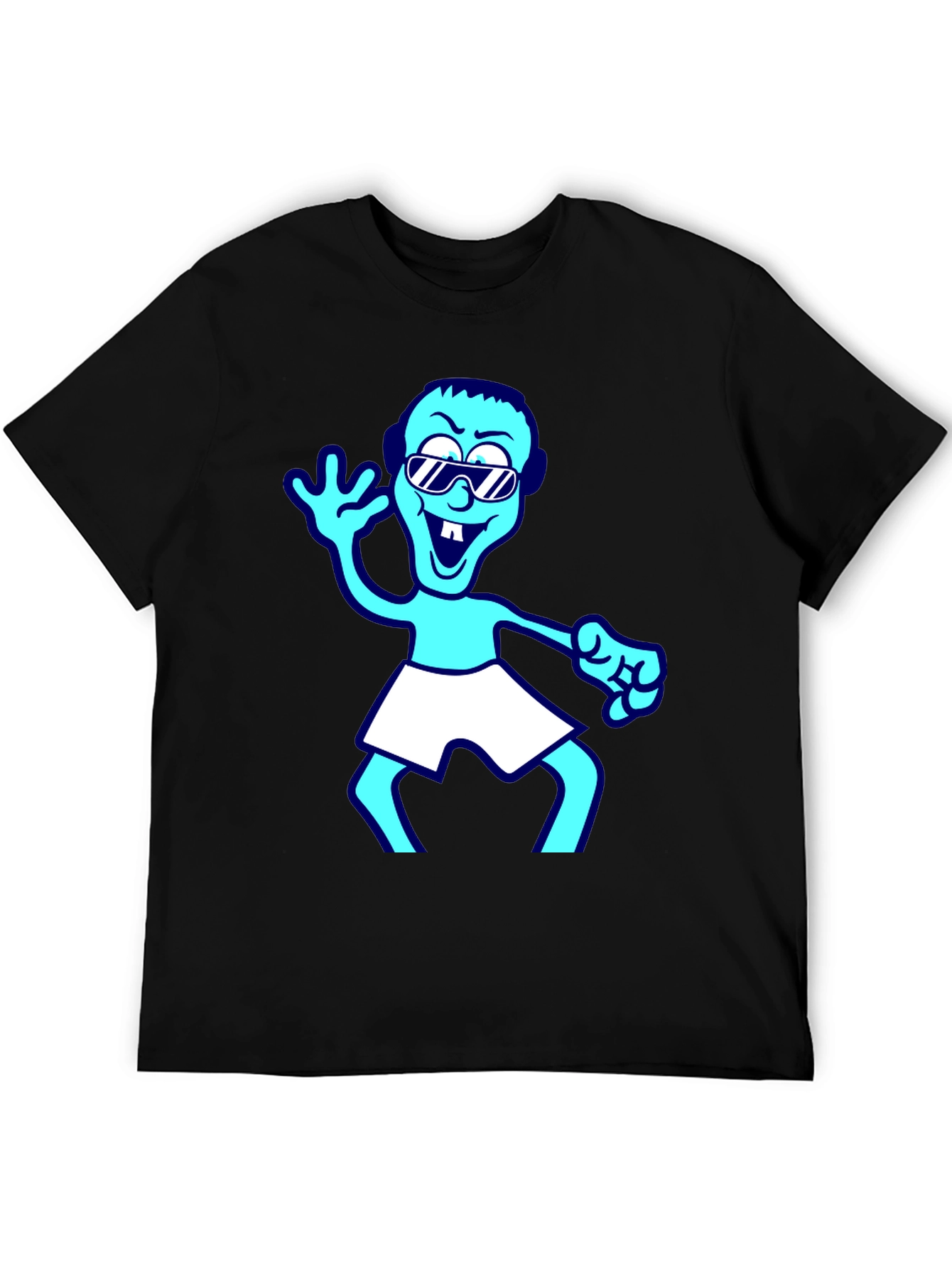 Black Cartoon Graphic T-Shirt - Black view 5