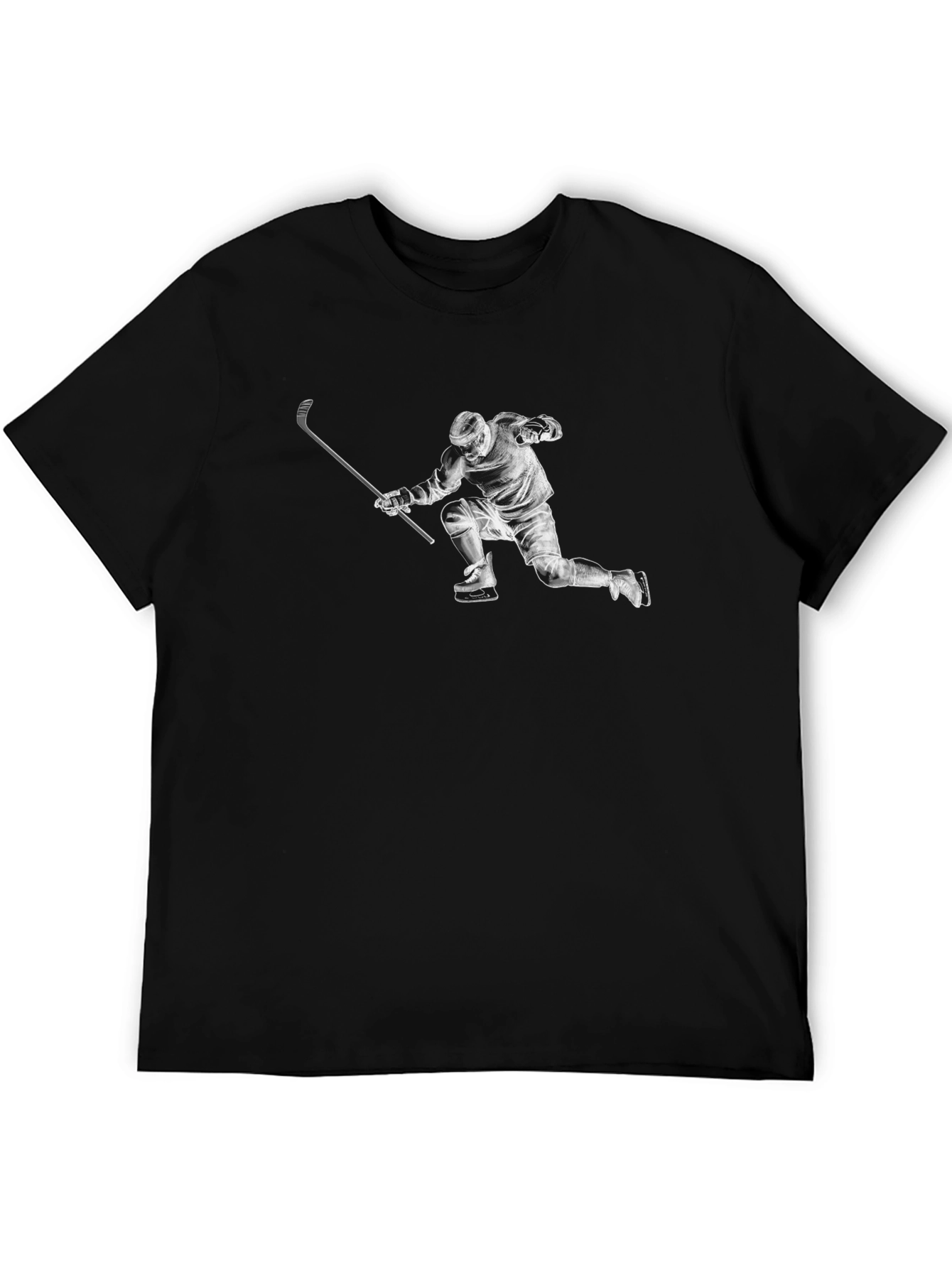 Black Hockey Player Graphic T-Shirt view 5