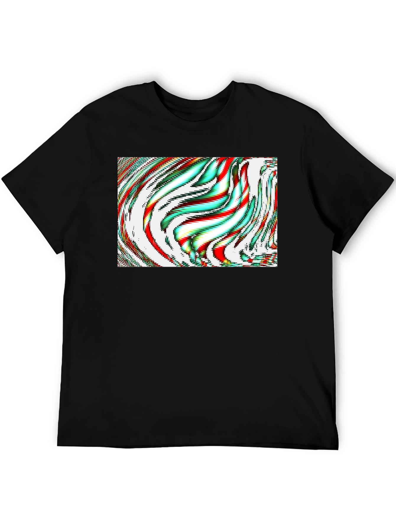 Black Abstract Art Graphic Tee - Men's Black T-Shirt view 5