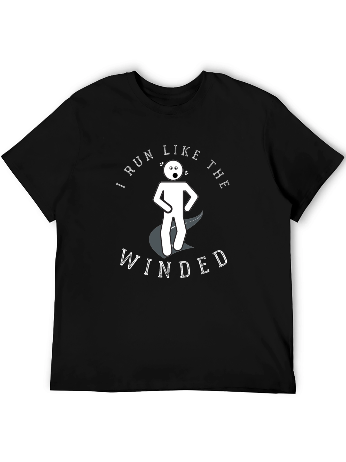 Black Humorous "I Run Like The Winded" Graphic Tee view 5