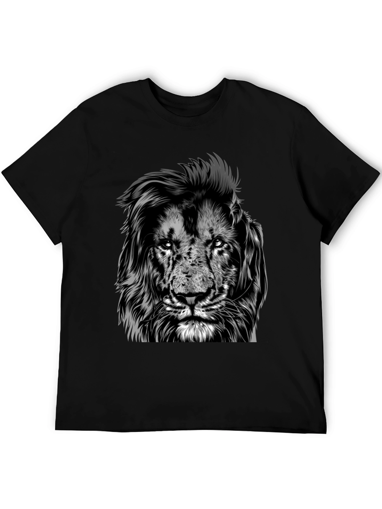 Black Lion Graphic Tee - Black Crew Neck Short Sleeve view 5