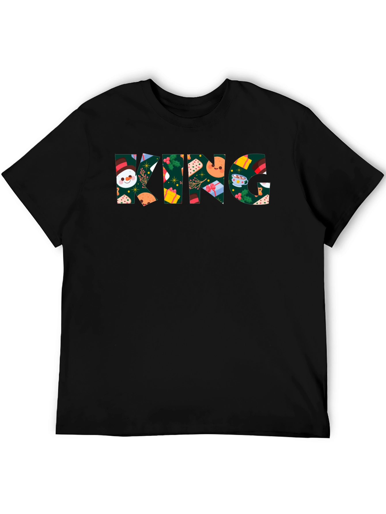 Black Festive King T-Shirt: Holiday Cheer view 5