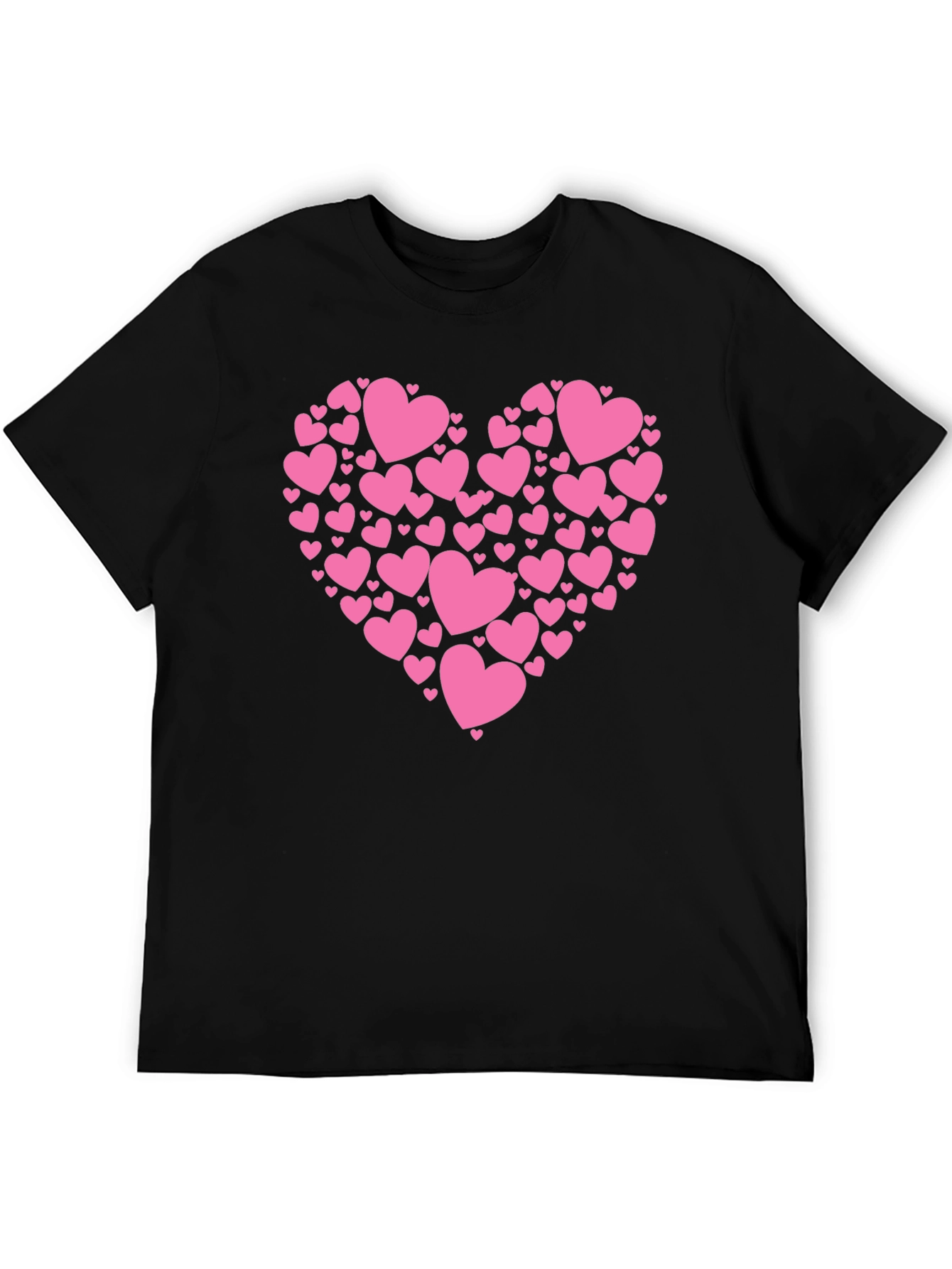 Black Heart Made of Hearts Graphic Tee - Black Cotton Blend T-Shirt view 5