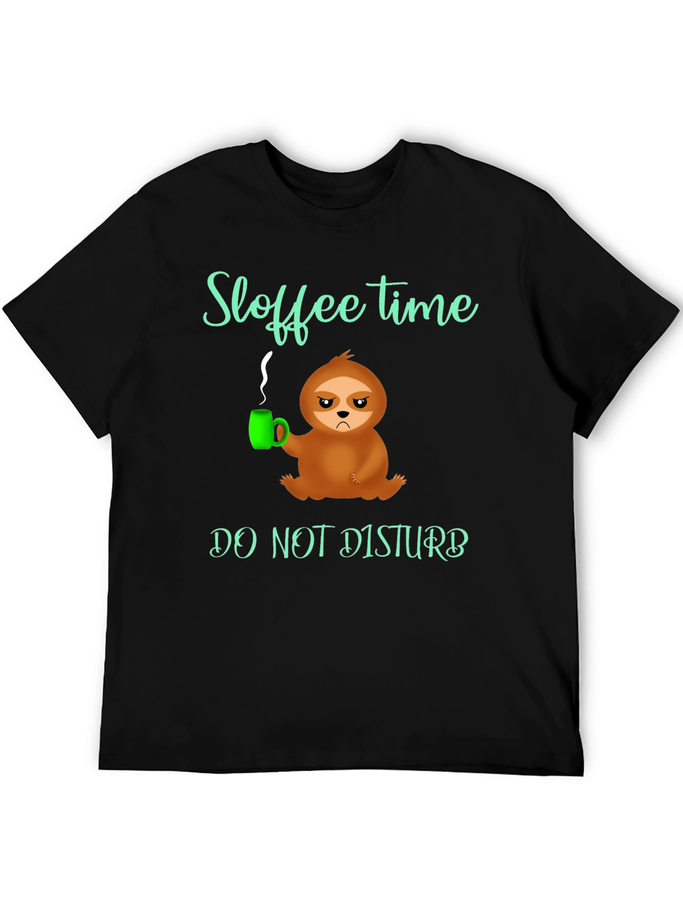 Black Sloffee Time Sloth Graphic Tee - Do Not Disturb view 5