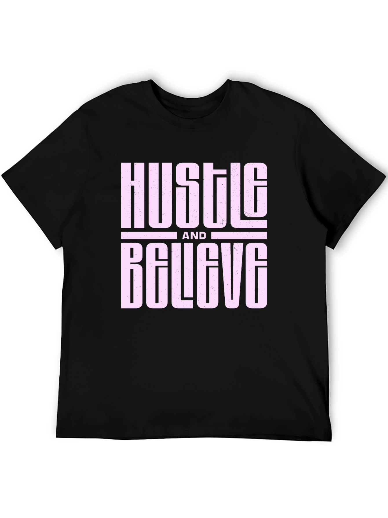 Black Hustle and Believe Graphic Tee - Black view 5