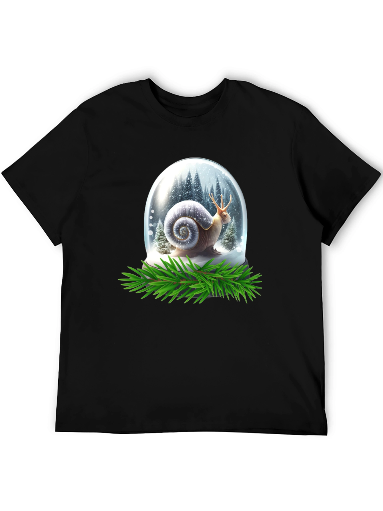 Black Snail Snow Globe Graphic Tee view 5