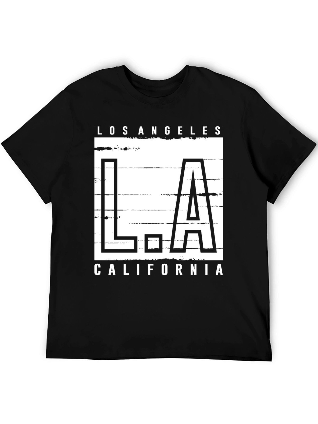 Black Los Angeles California Graphic Tee - Black view 5