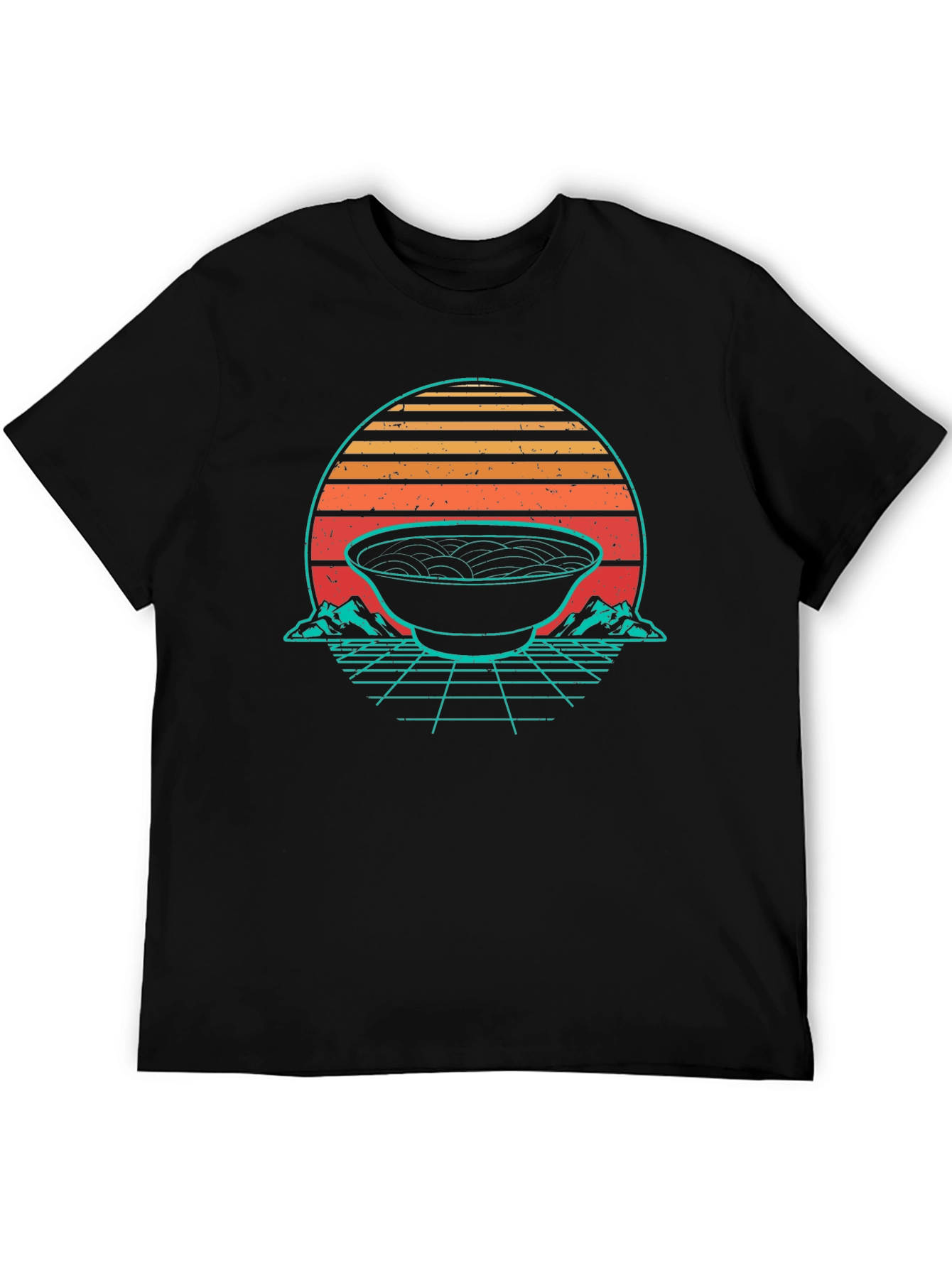 Black Retro Ramen Bowl Graphic Tee view 5